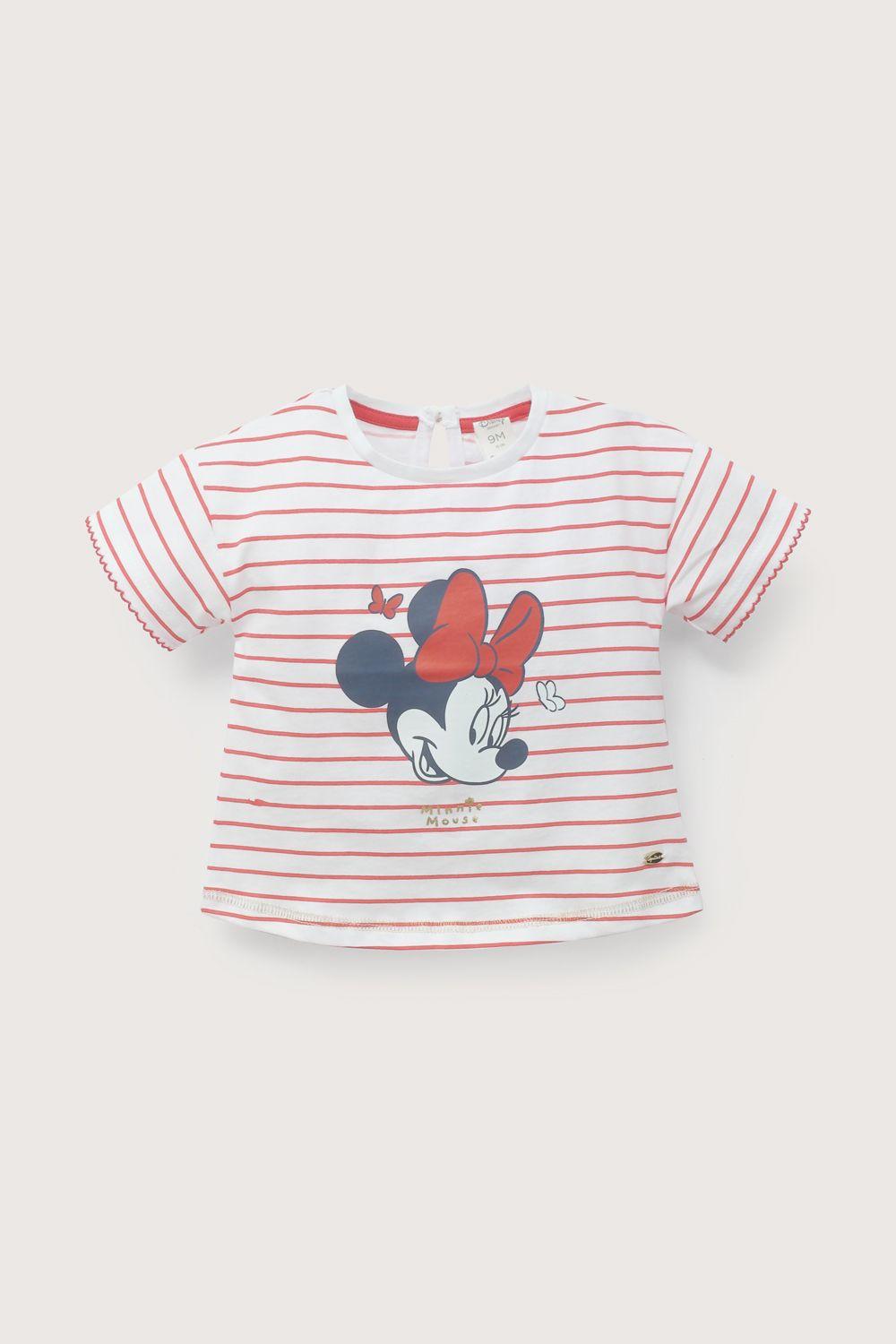 Polera a rayas blanca disney de niña-1