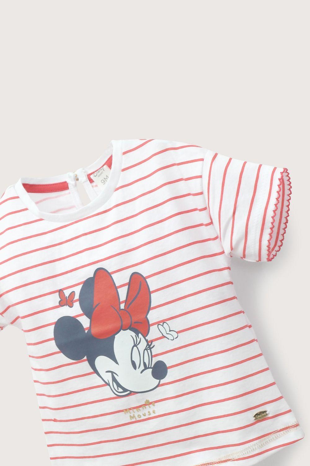 Polera a rayas blanca disney de niña-3