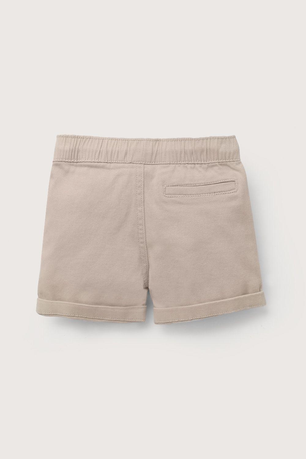 Short de gabardina beige de niño-2