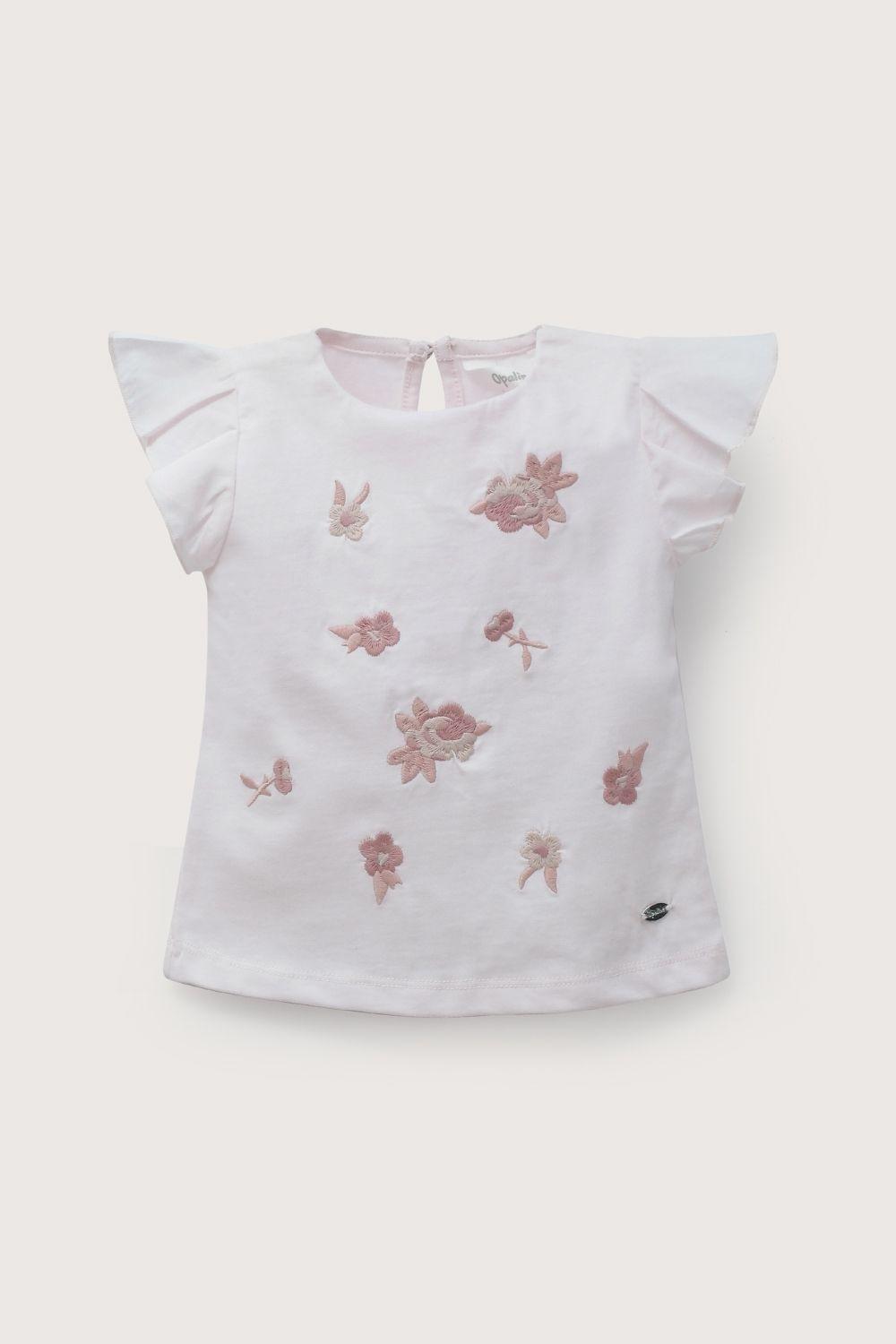 Polera vuelos rosada de niña-1