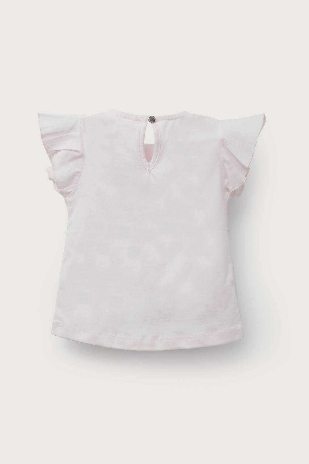 Polera vuelos rosada de niña-2