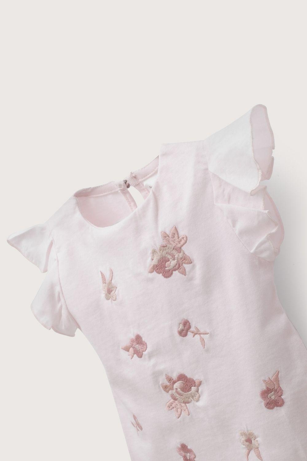 Polera vuelos rosada de niña-3