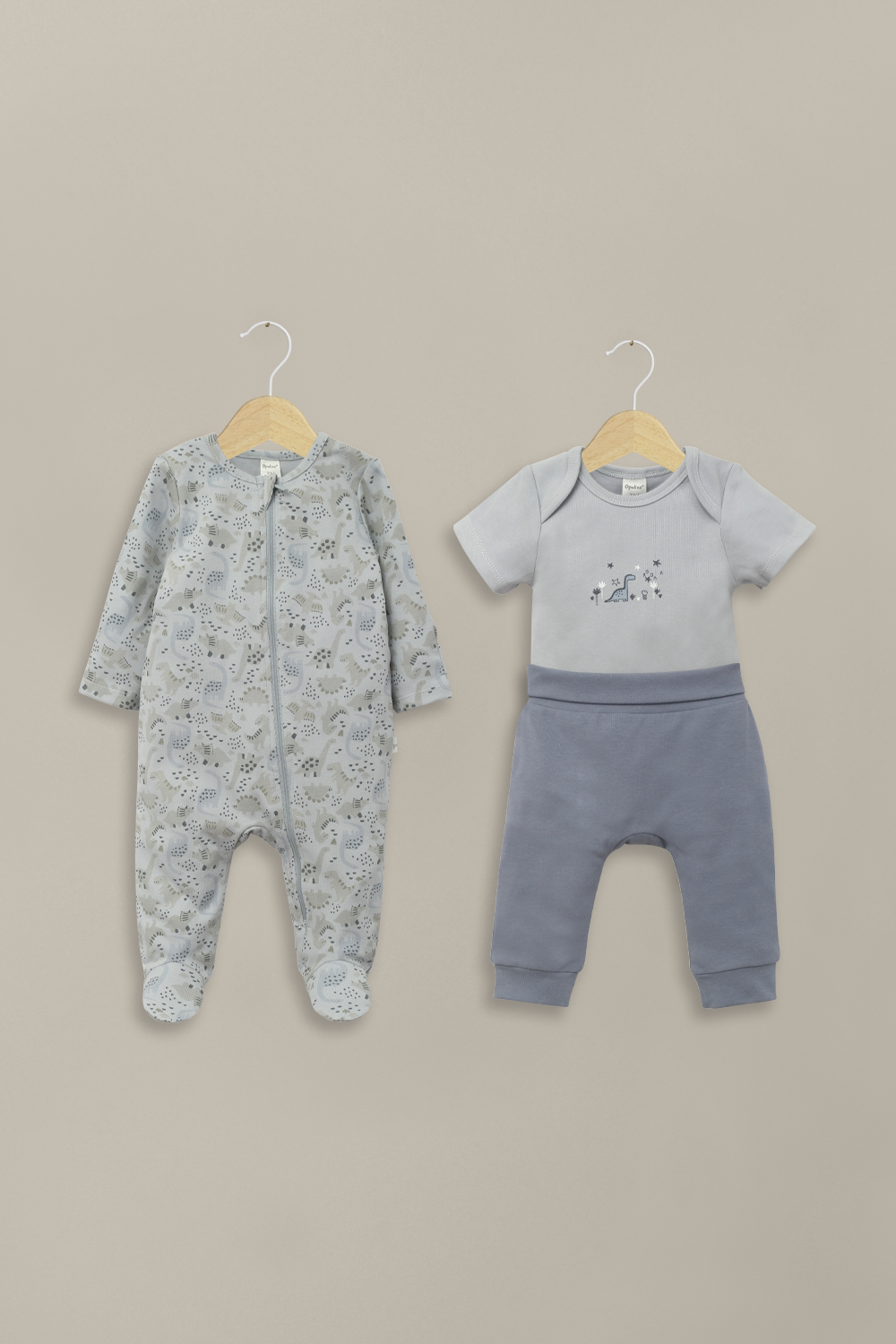 Conjunto 3 piezas osito, body y pantalón azul de bebé niño-0