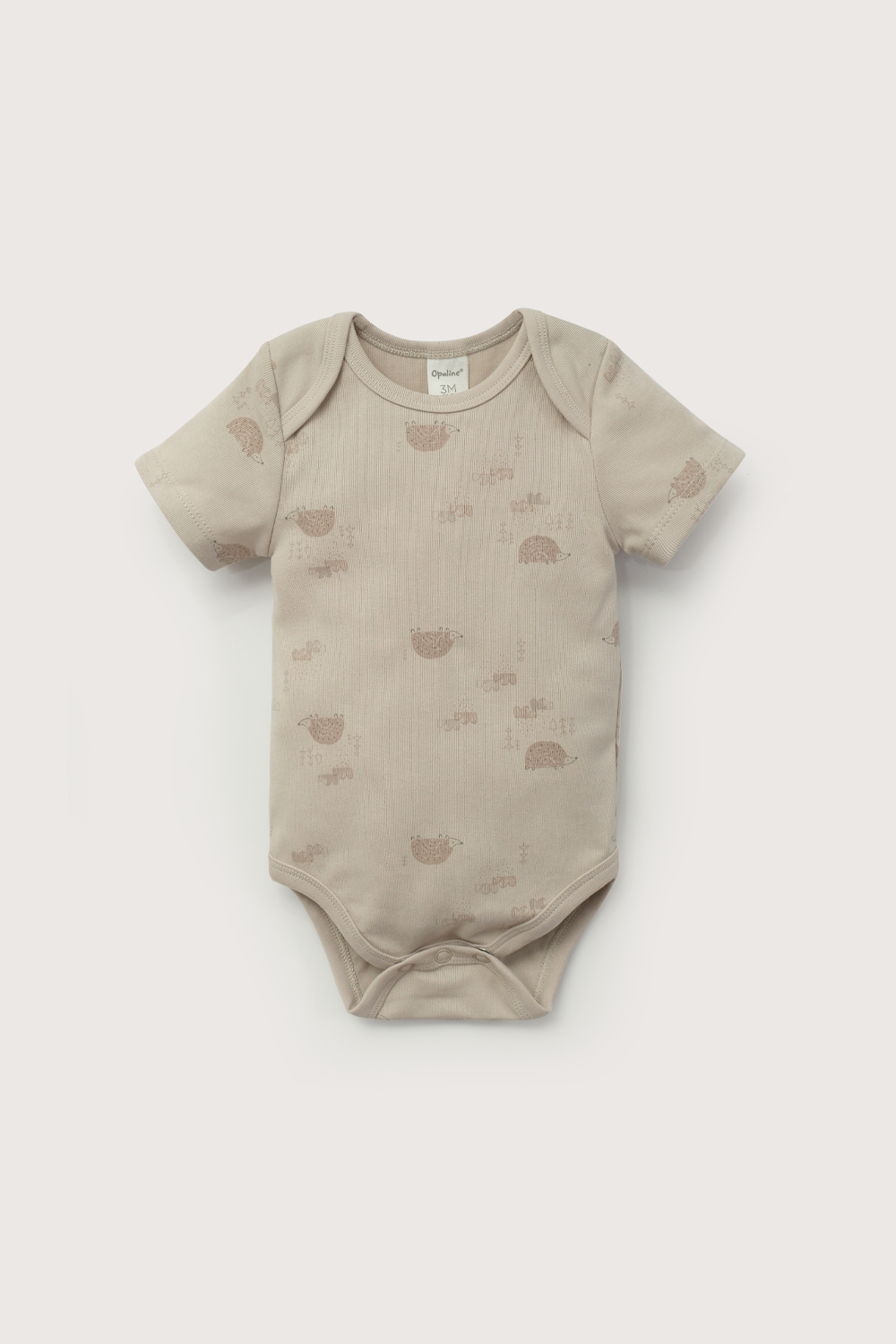 Conjunto 3 piezas bodies y pantalón beige de bebé unisex-2