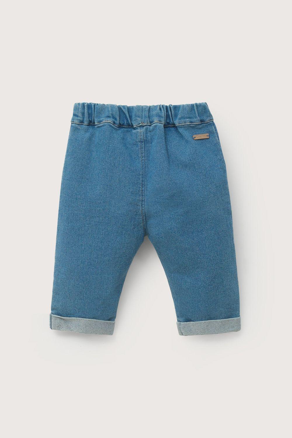 Jeans azul de bebé unisex-2