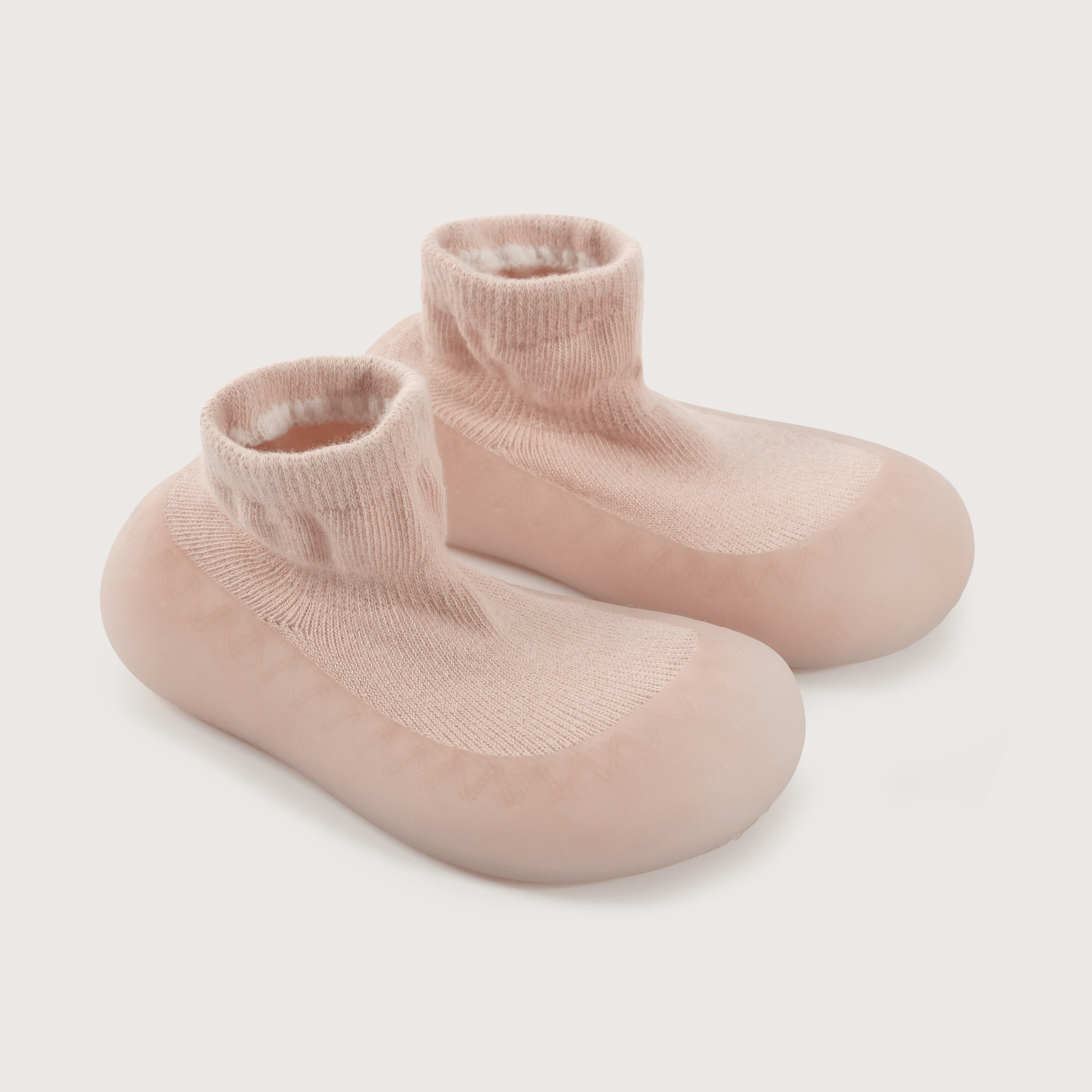 Calcetin con suela de silicona rosado de niña-0