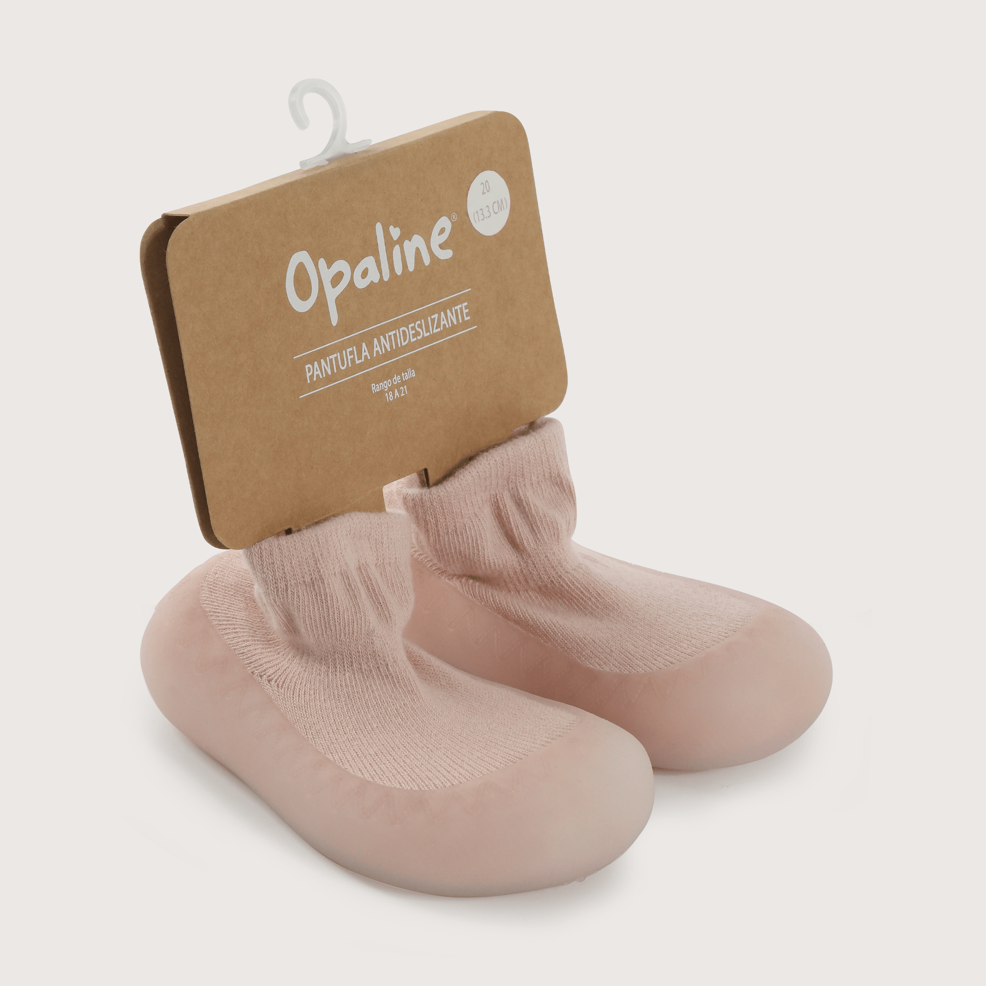 Calcetin con suela de silicona rosado de niña-6