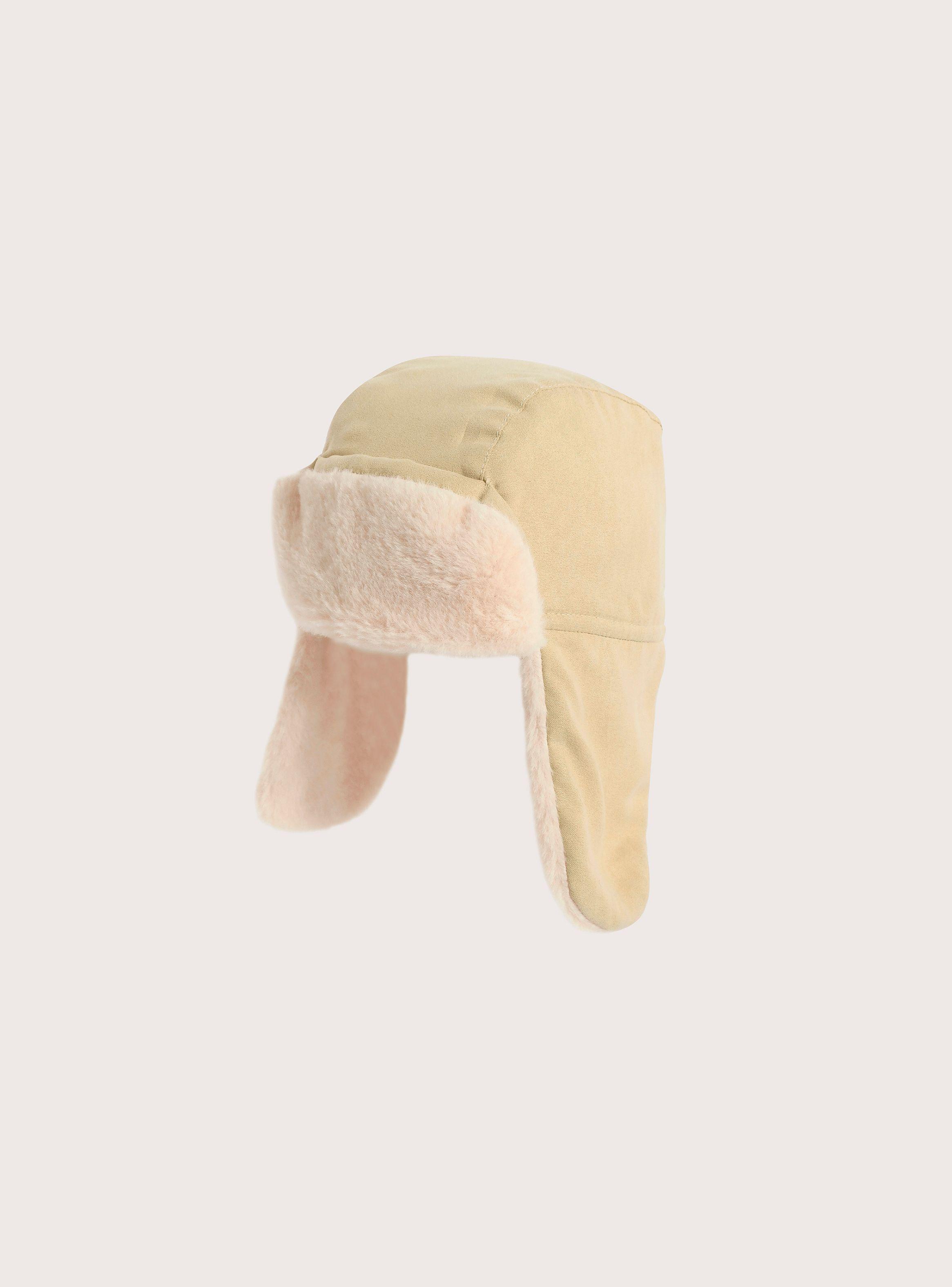 Gorro blanco de aviador con chiporro para niña-0