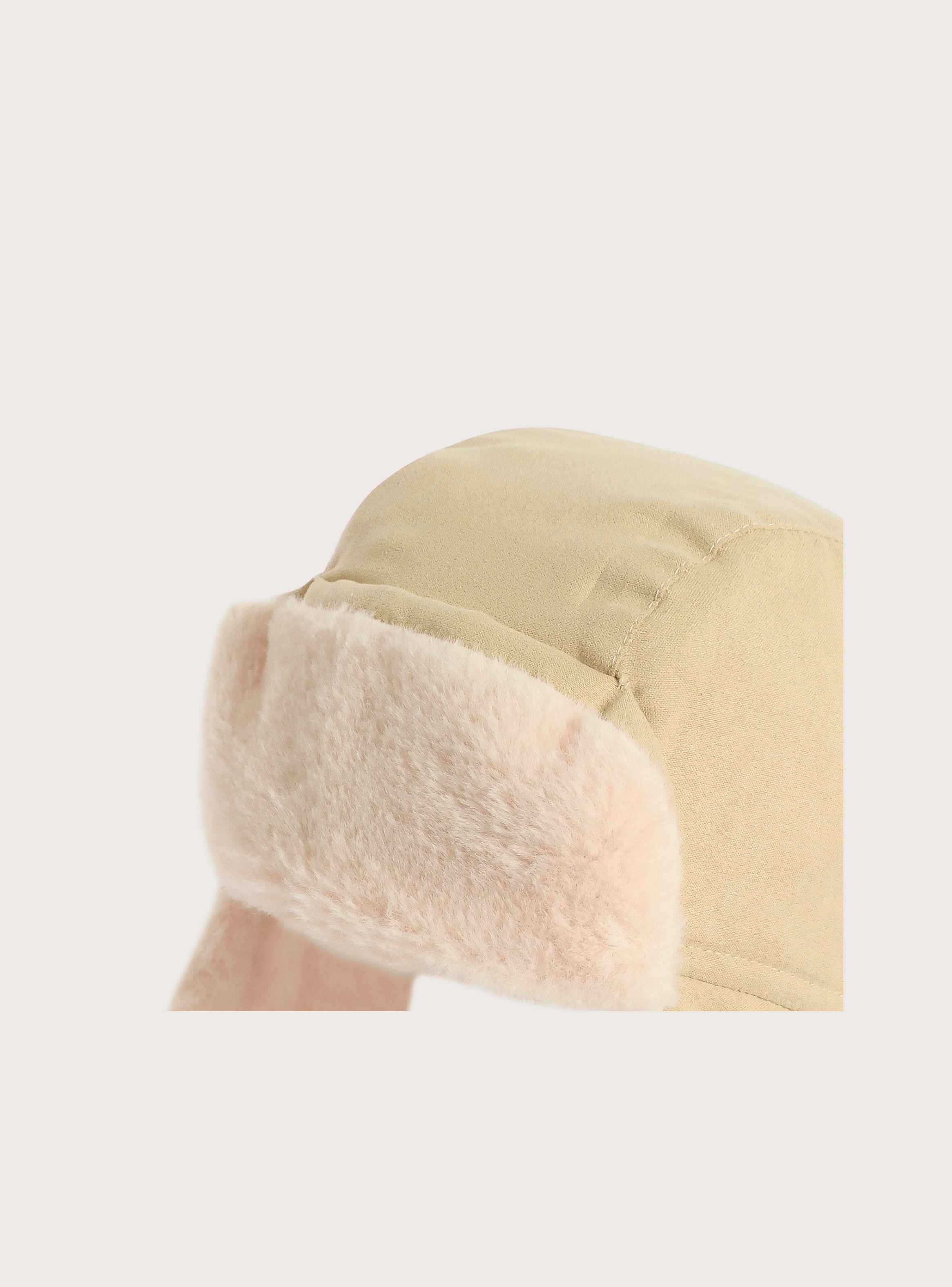 Gorro blanco de aviador con chiporro para niña-2