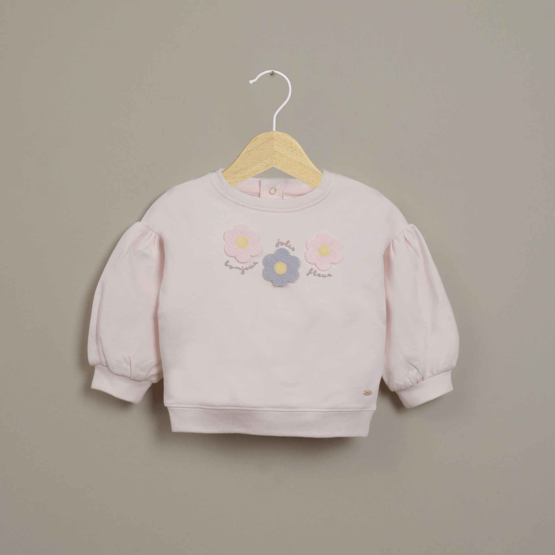 Polerón rosado con bordado de niña-0