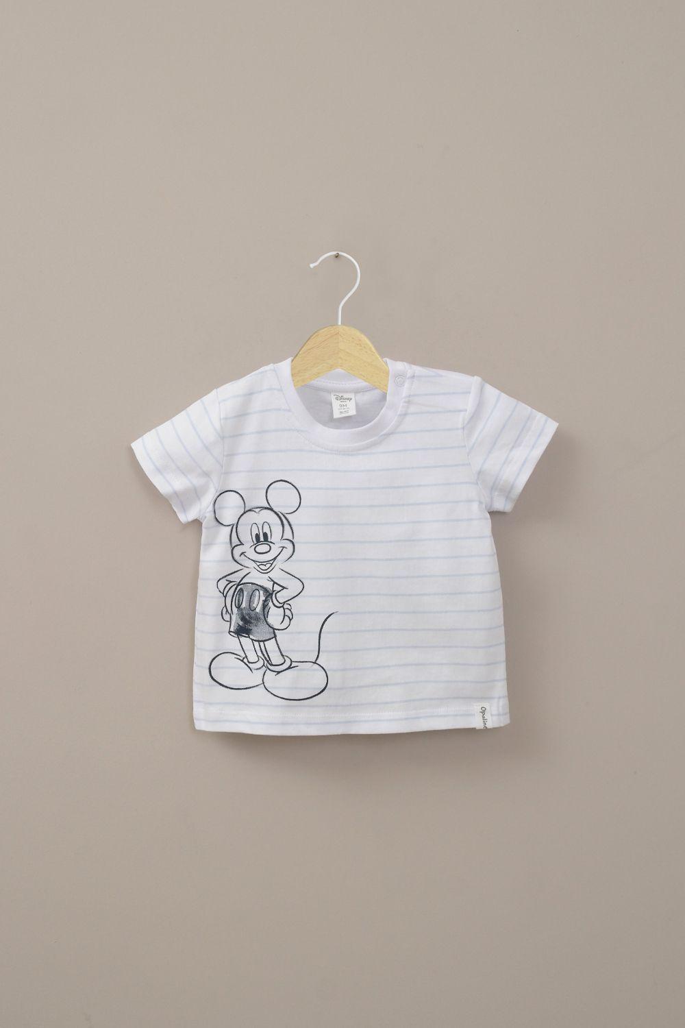 Polera a rayas blanca disney de niño-0