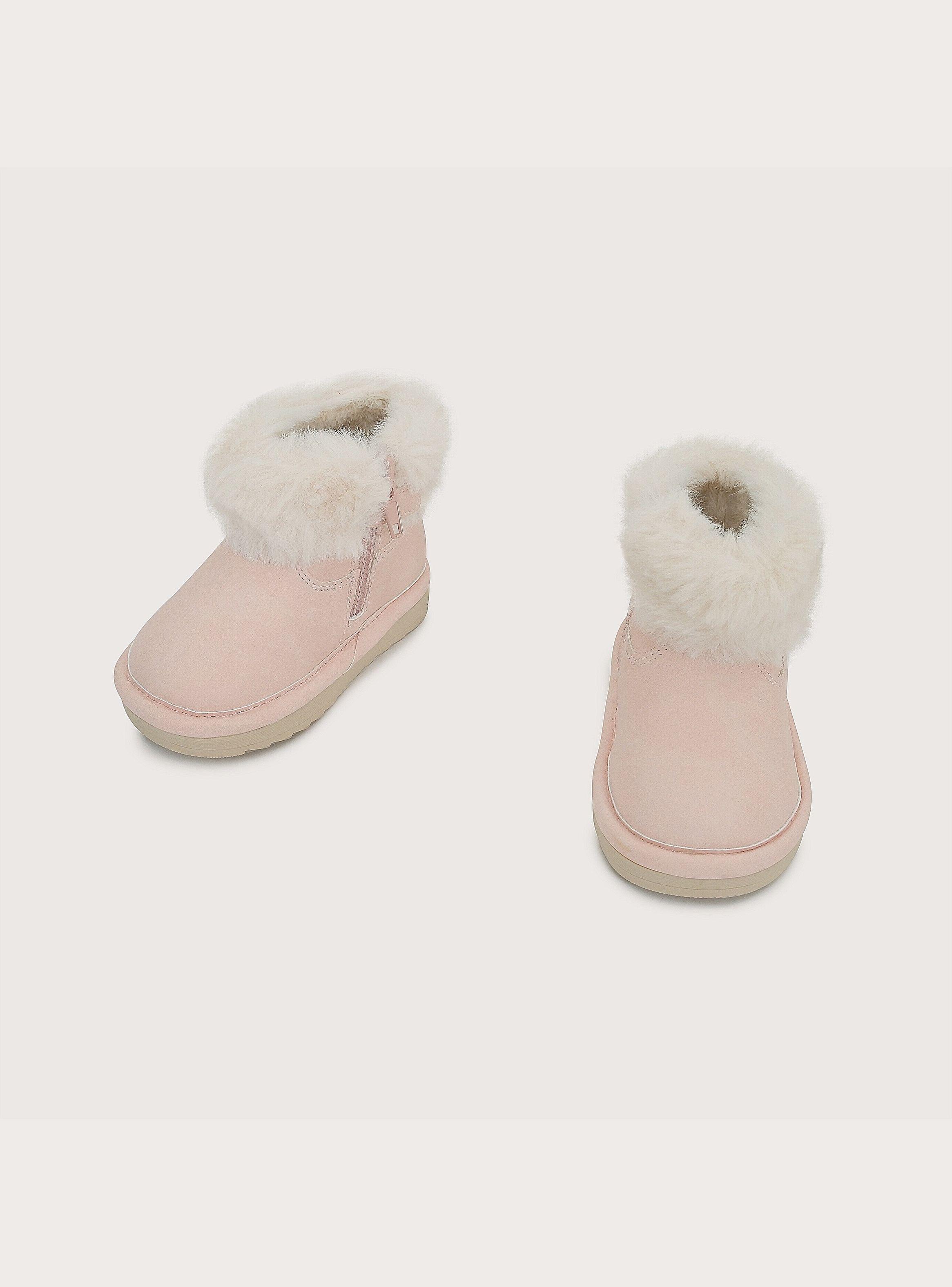 Botín Peludo Rosado Niña-3