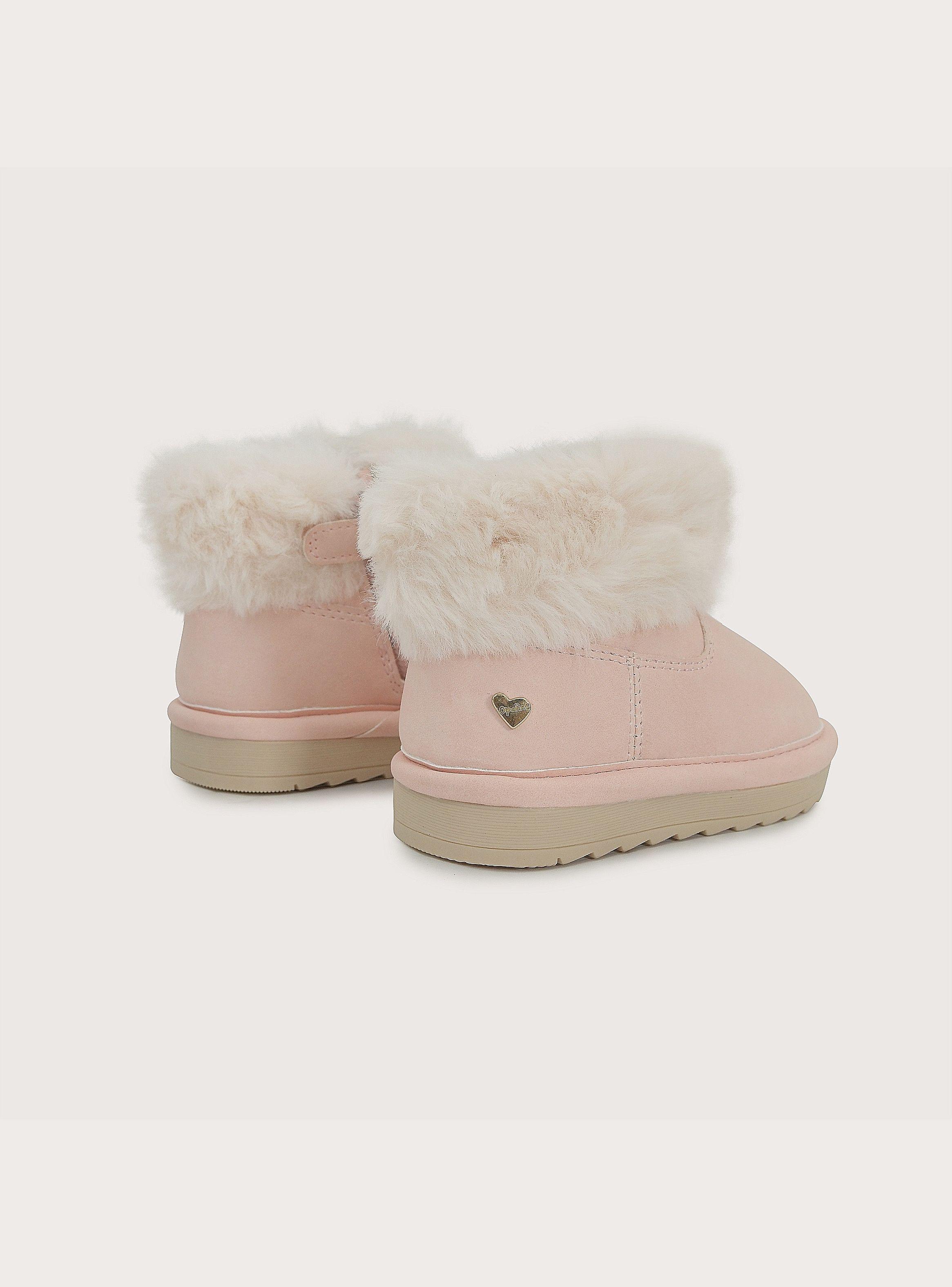 Botín Peludo Rosado Niña-4