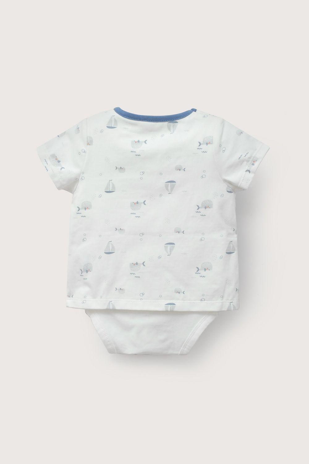 Body polera blanco estampado de bebé niño-2