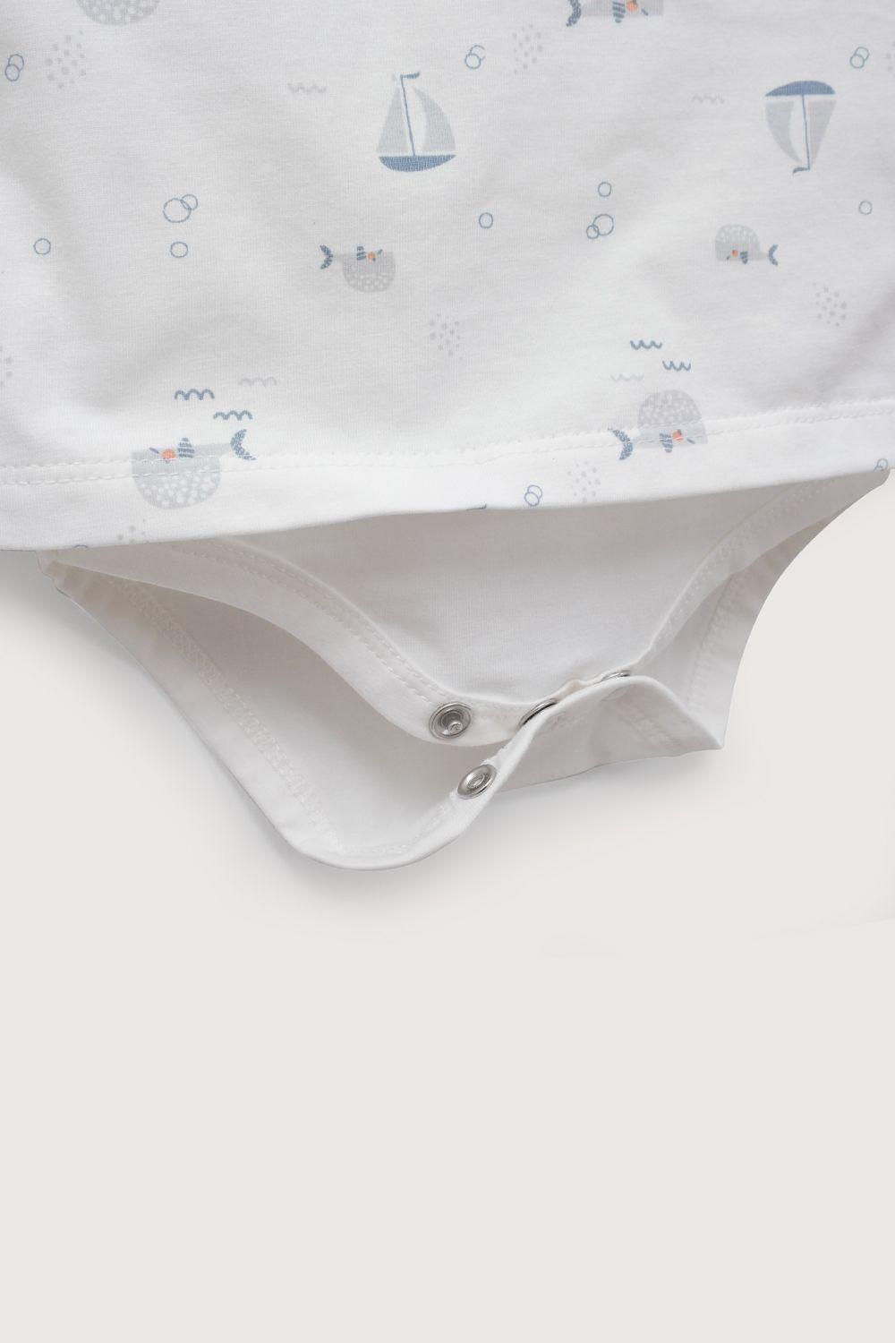 Body polera blanco estampado de bebé niño-3