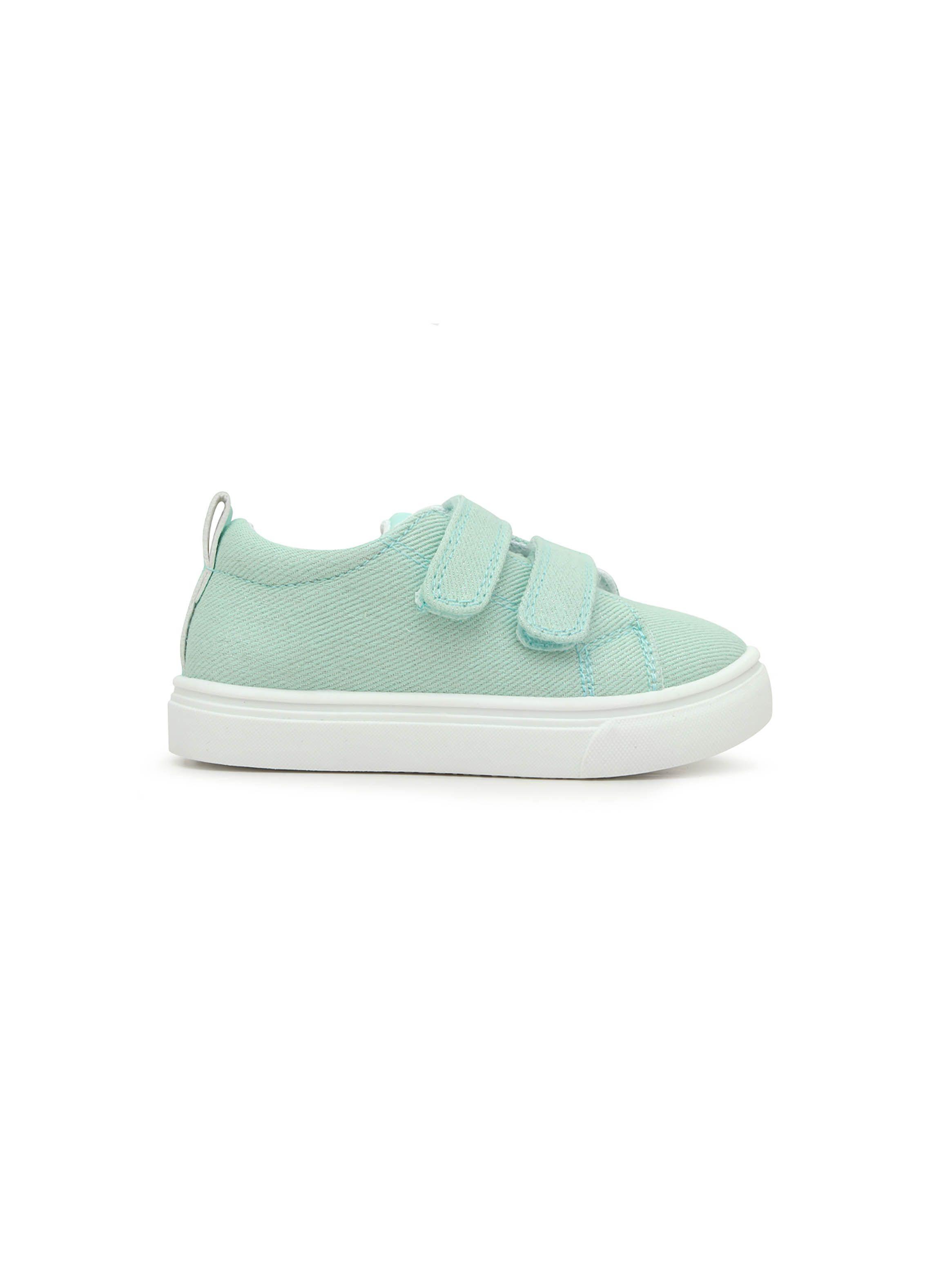 Zapatilla de niña urb lona doble velcro Celeste (20-29)-1
