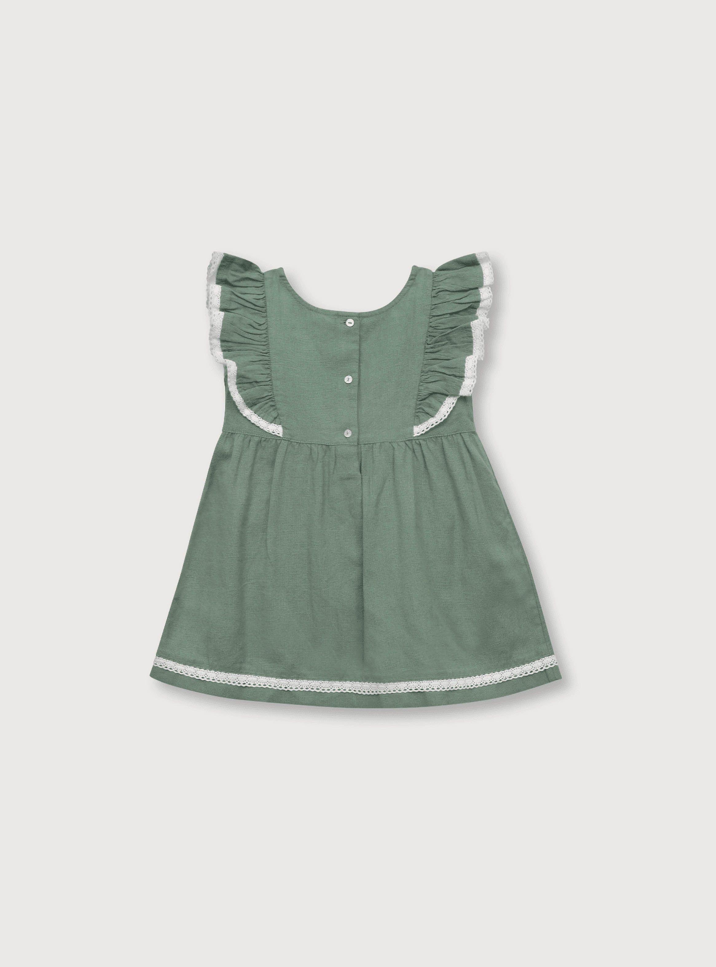 Vestido Niña Verde Olivo (6M A 4A) Opaline-1