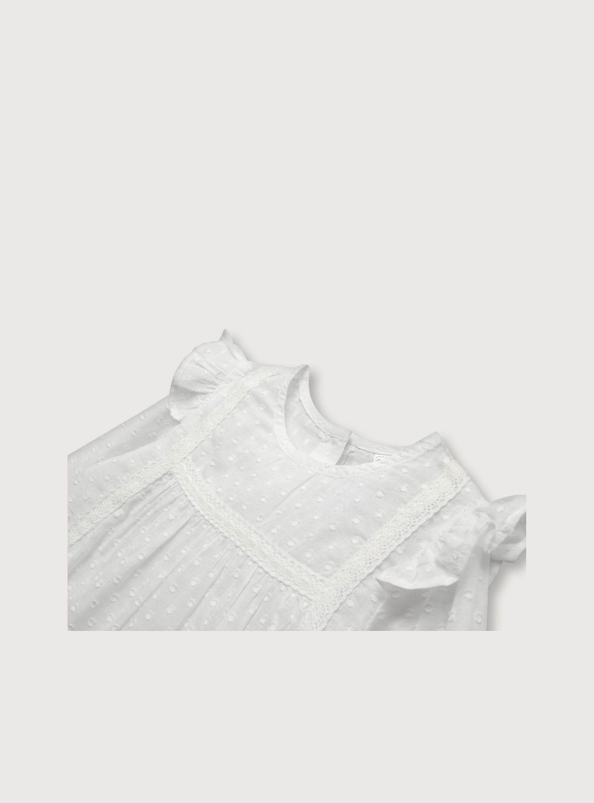 Blusa De Niña Con Vuelos Blanco (6M A 4A) Opaline-1