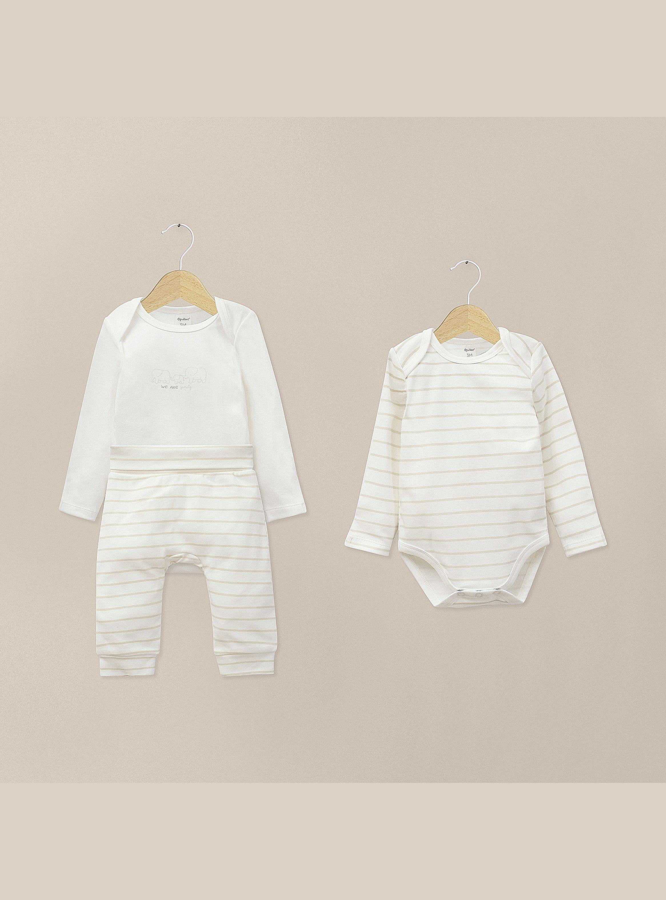 Conjunto Bodies Bebe Unisex Blanco-0