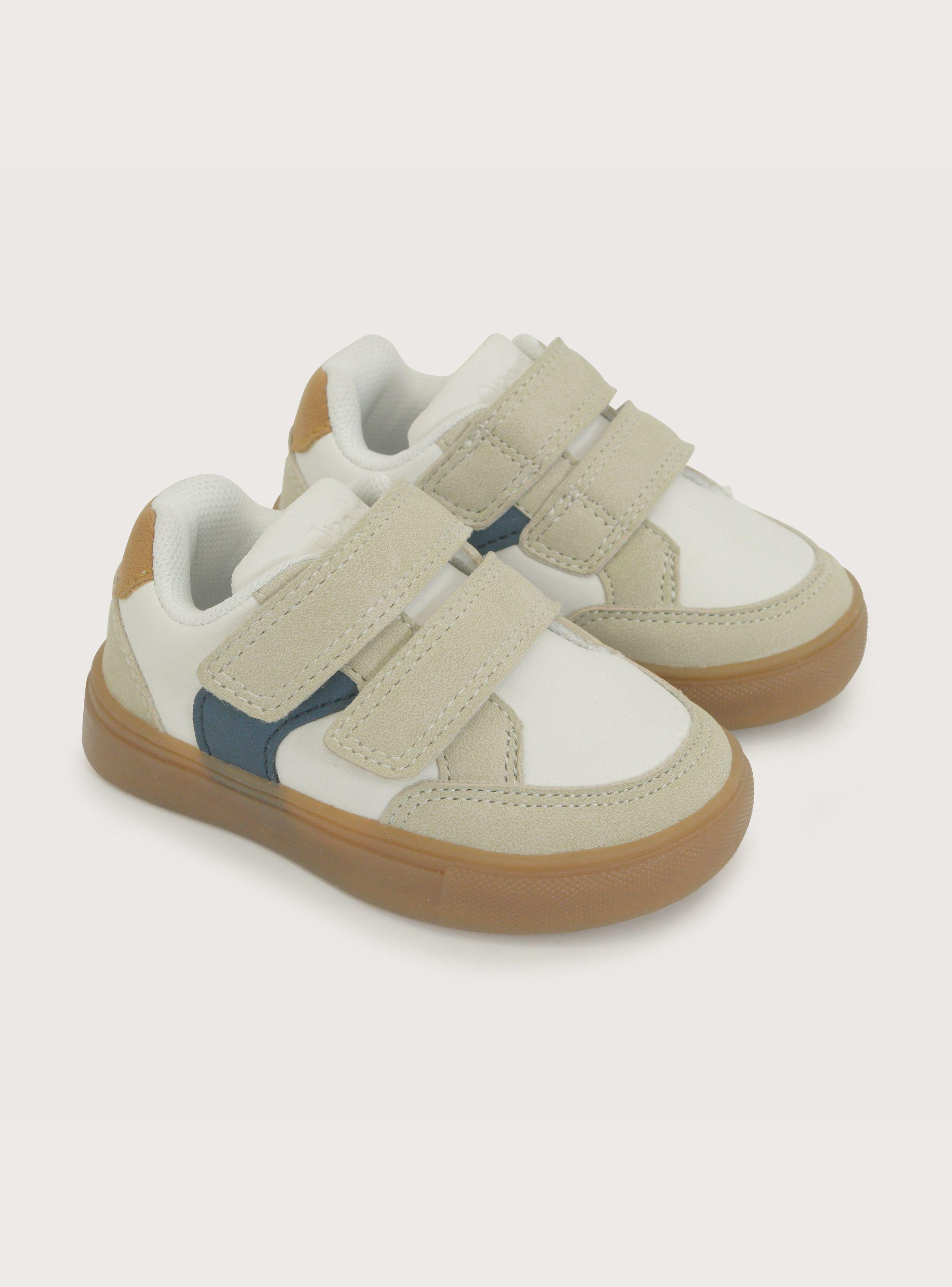 Zapatilla Niño Blanco Con Detalle Azul-0