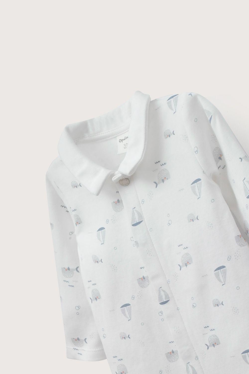Osito blanco estampado de bebé niño-3