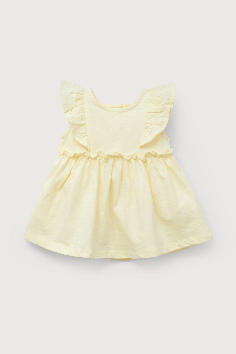 Vestido amarillo de bebé niña-1