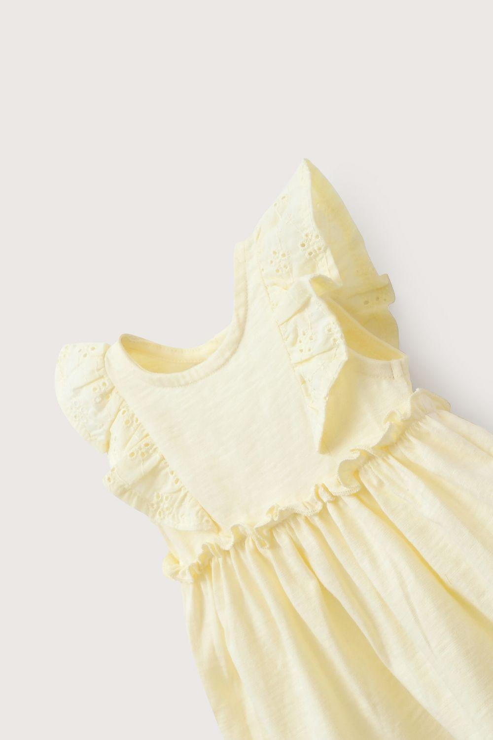 Vestido amarillo de bebé niña-3