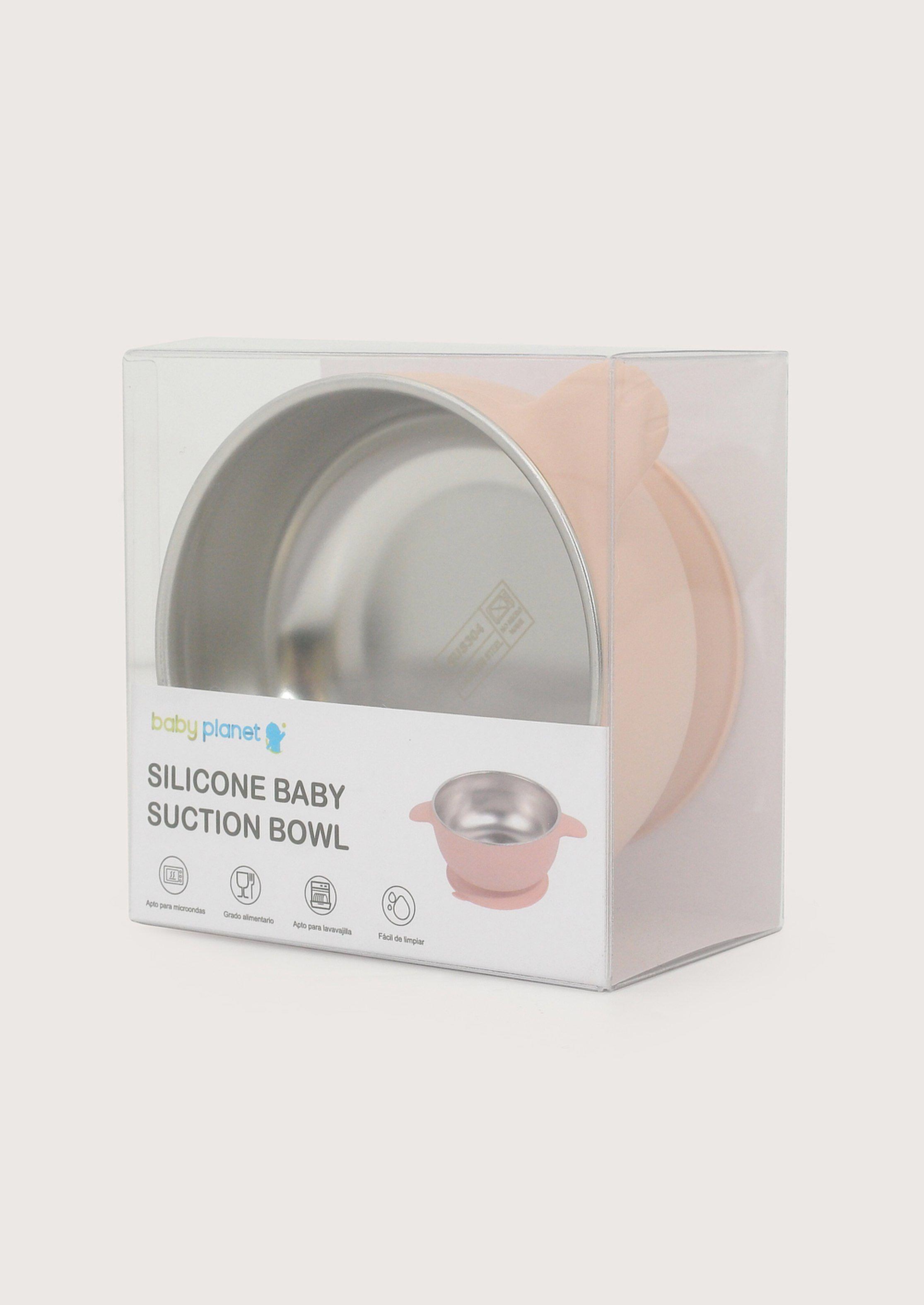 Bowl antideslizante con acero inoxidable rosado-2