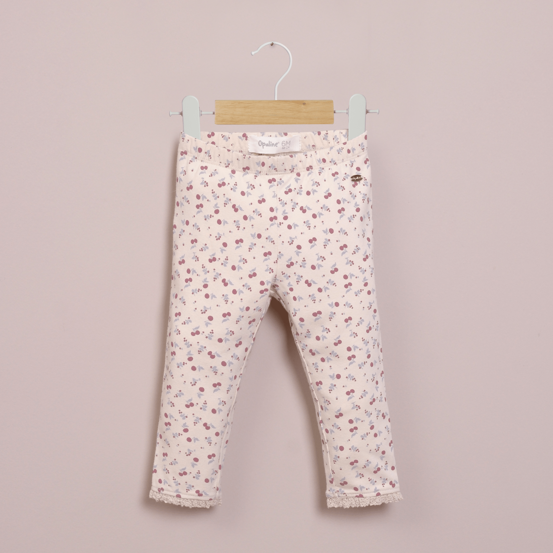 Calza crema estampada de niña-0