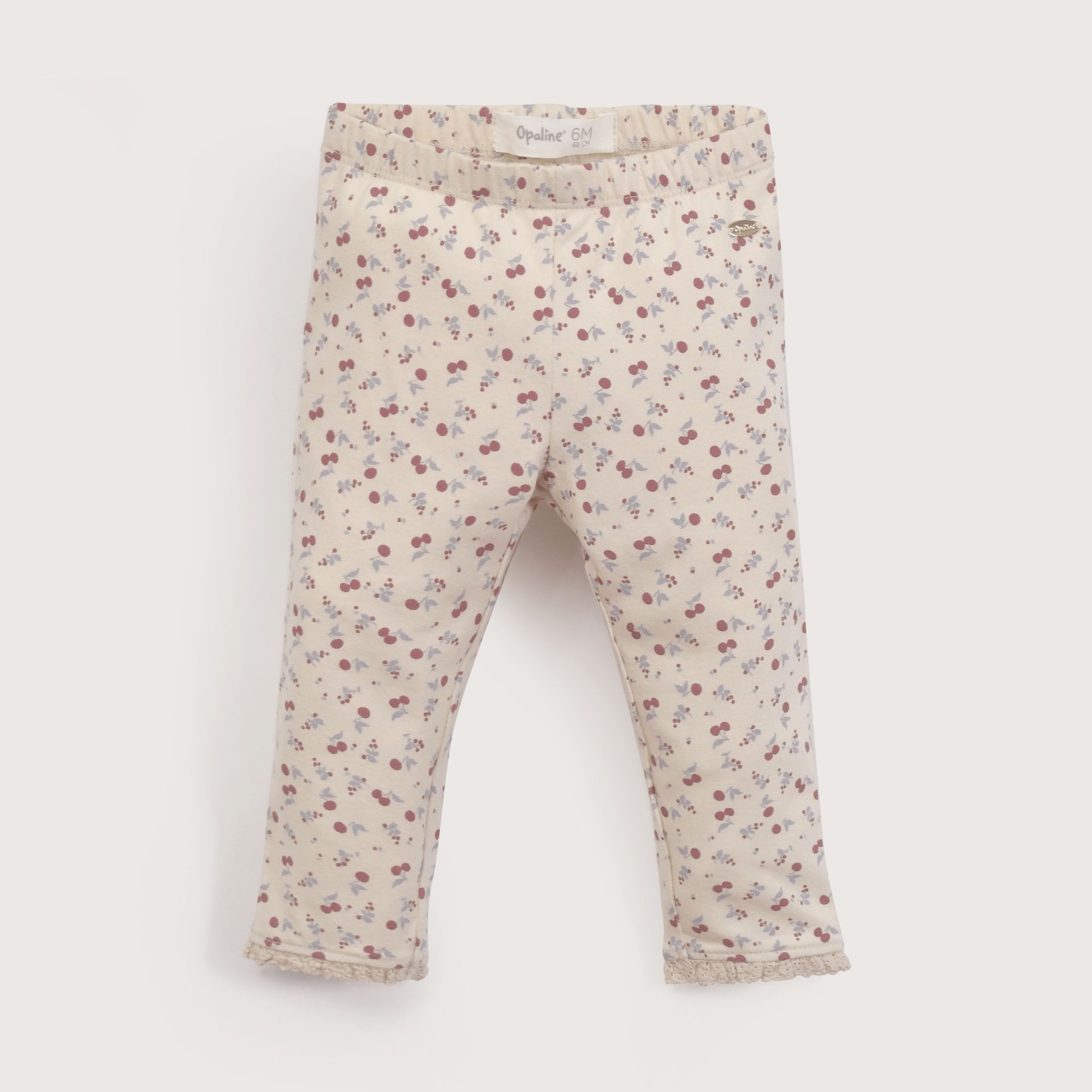 Calza crema estampada de niña-1
