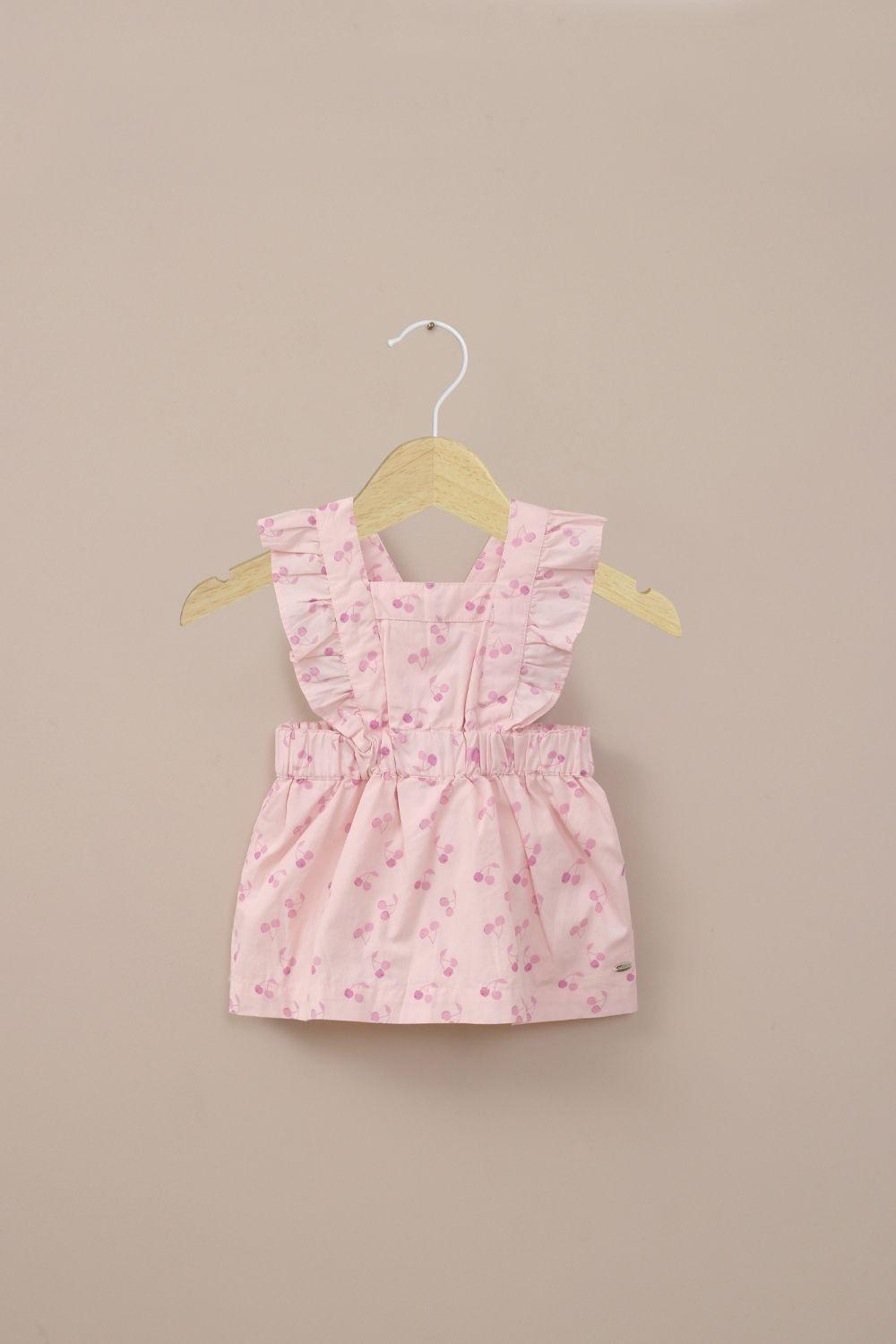 Jumper de guindas rosado de bebé niña-0