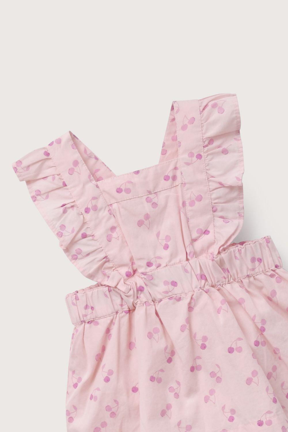 Jumper de guindas rosado de bebé niña-3