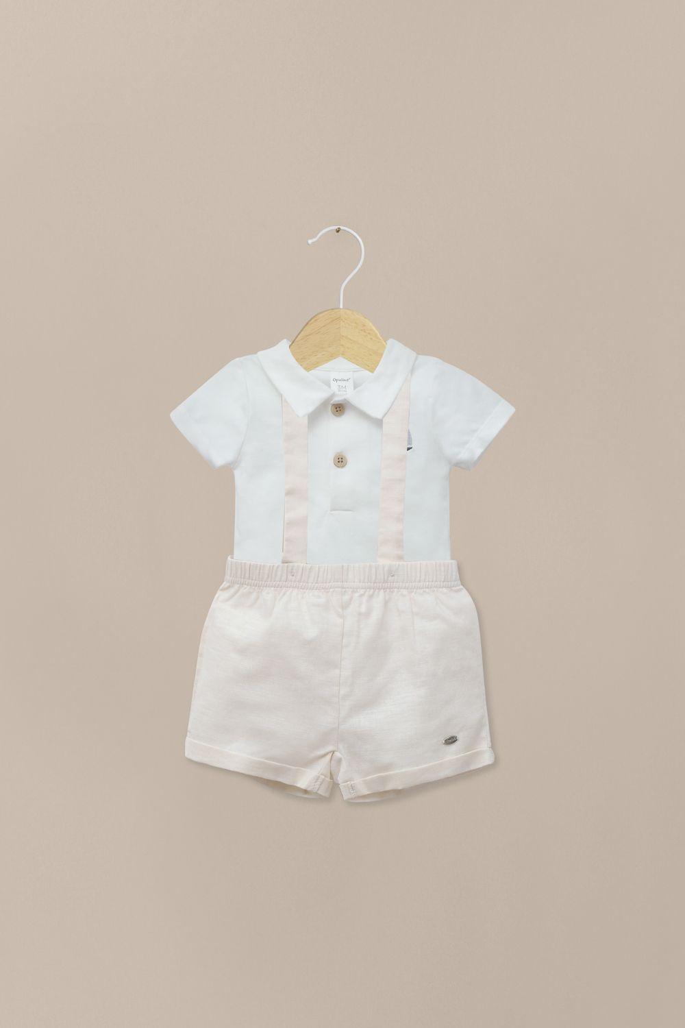 Conjunto beige de bebé niño-0