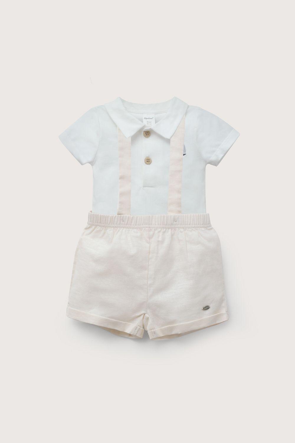 Conjunto beige de bebé niño-1