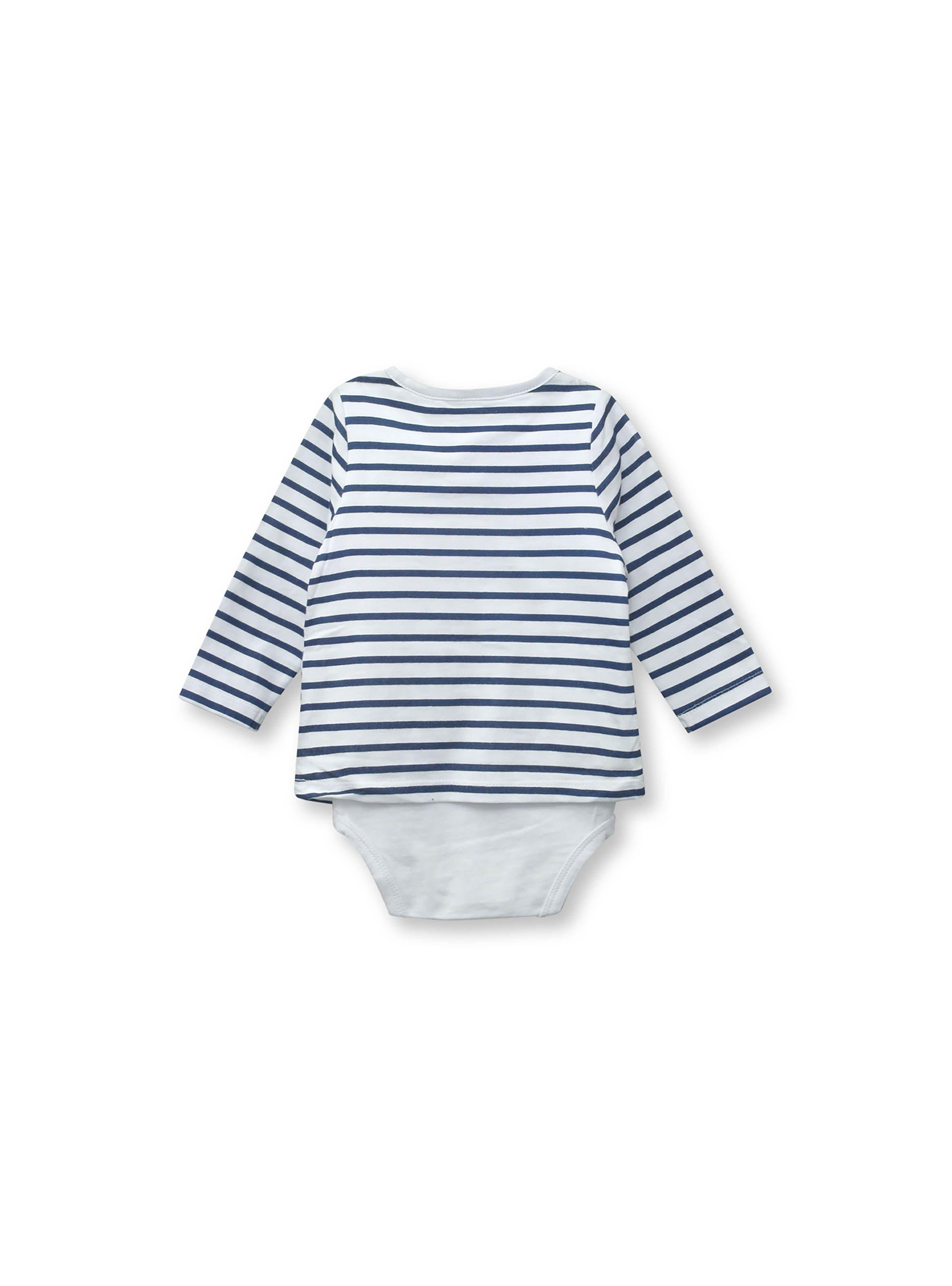 Body Bebé Polera Rayas Blanco (Rn A 9 Meses) Opaline-1