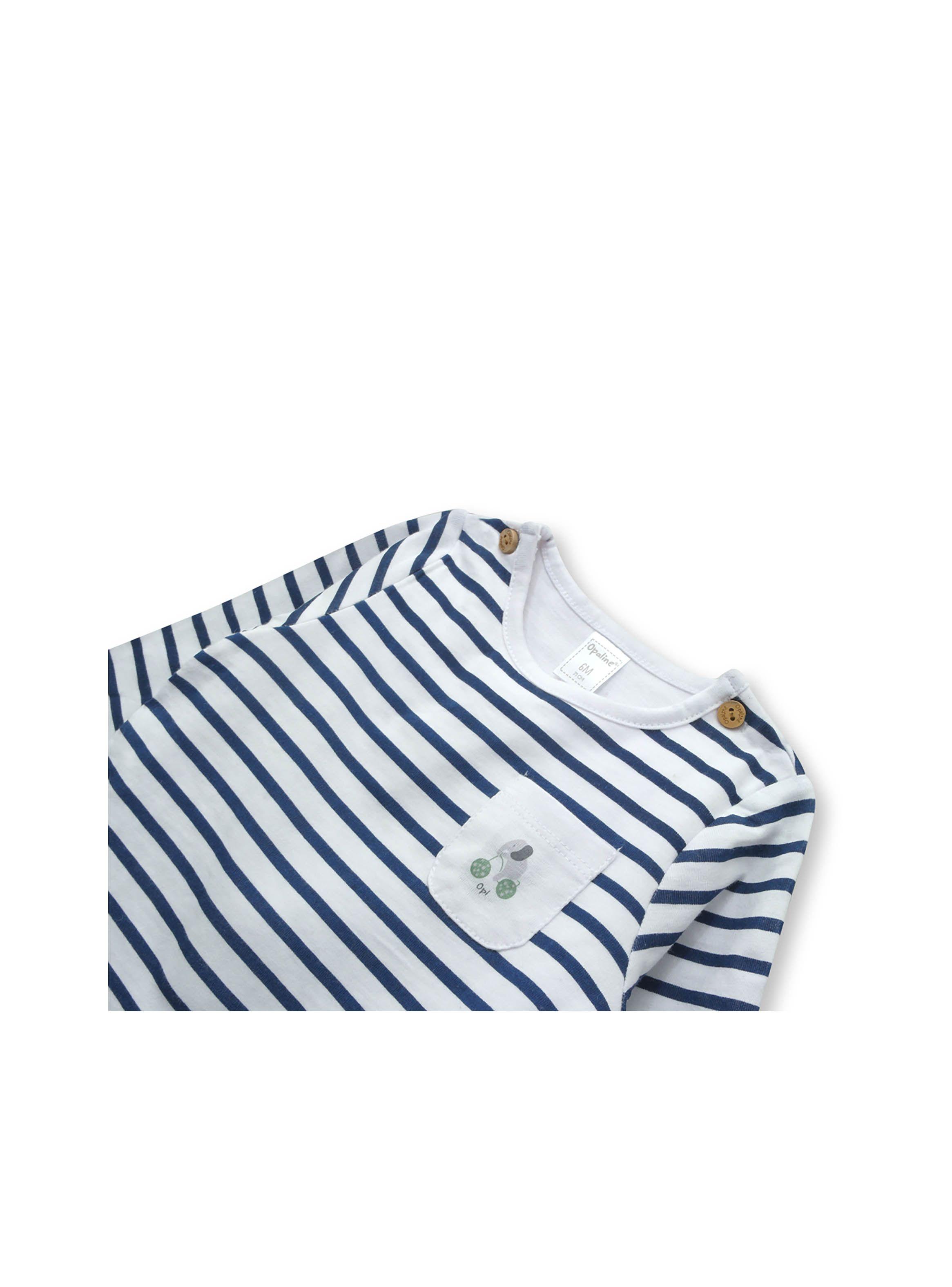 Body Bebé Polera Rayas Blanco (Rn A 9 Meses) Opaline-2