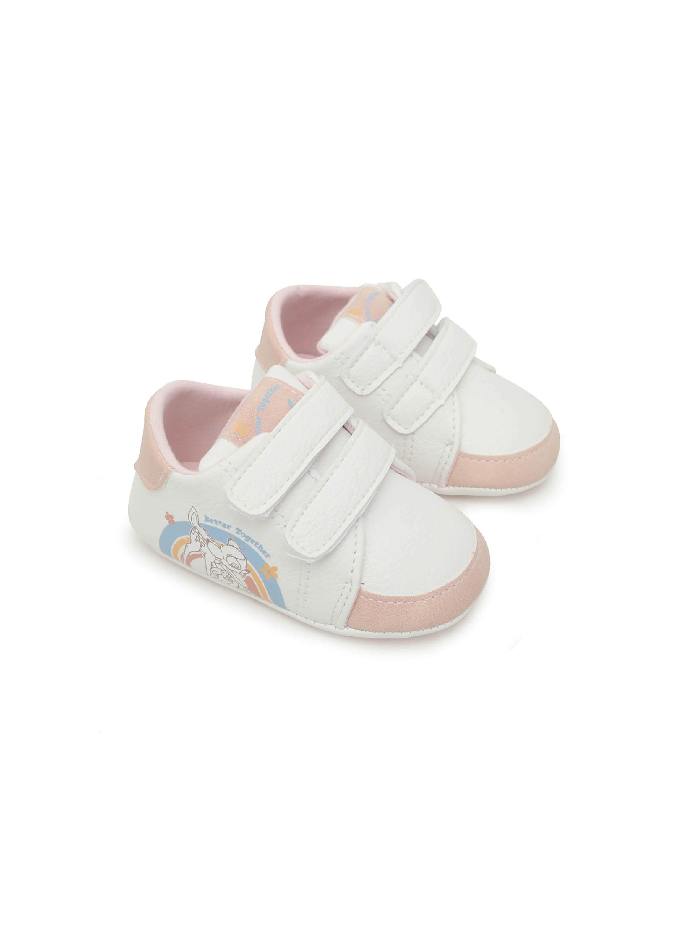Zapatilla de bebé niña velcro elástico colores Blanco (14-18)-0
