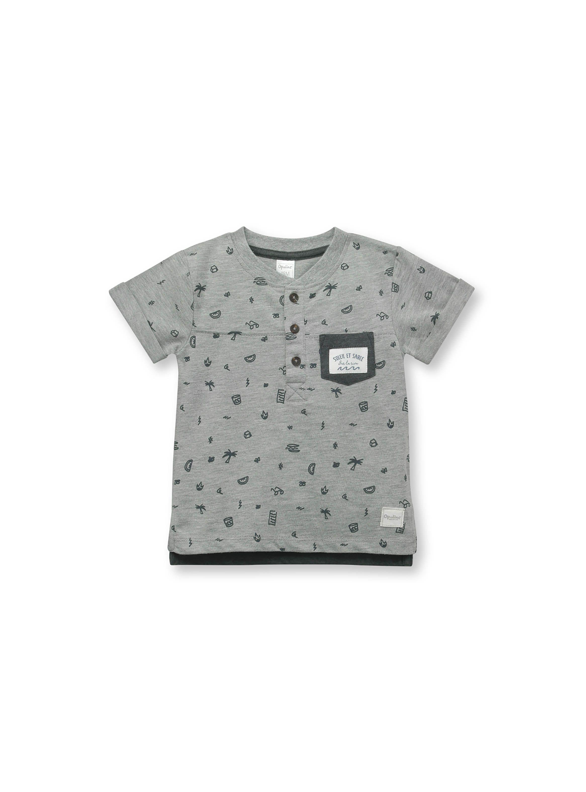 Polera De Niño Gris Gris (6M A 4A) Opaline-0