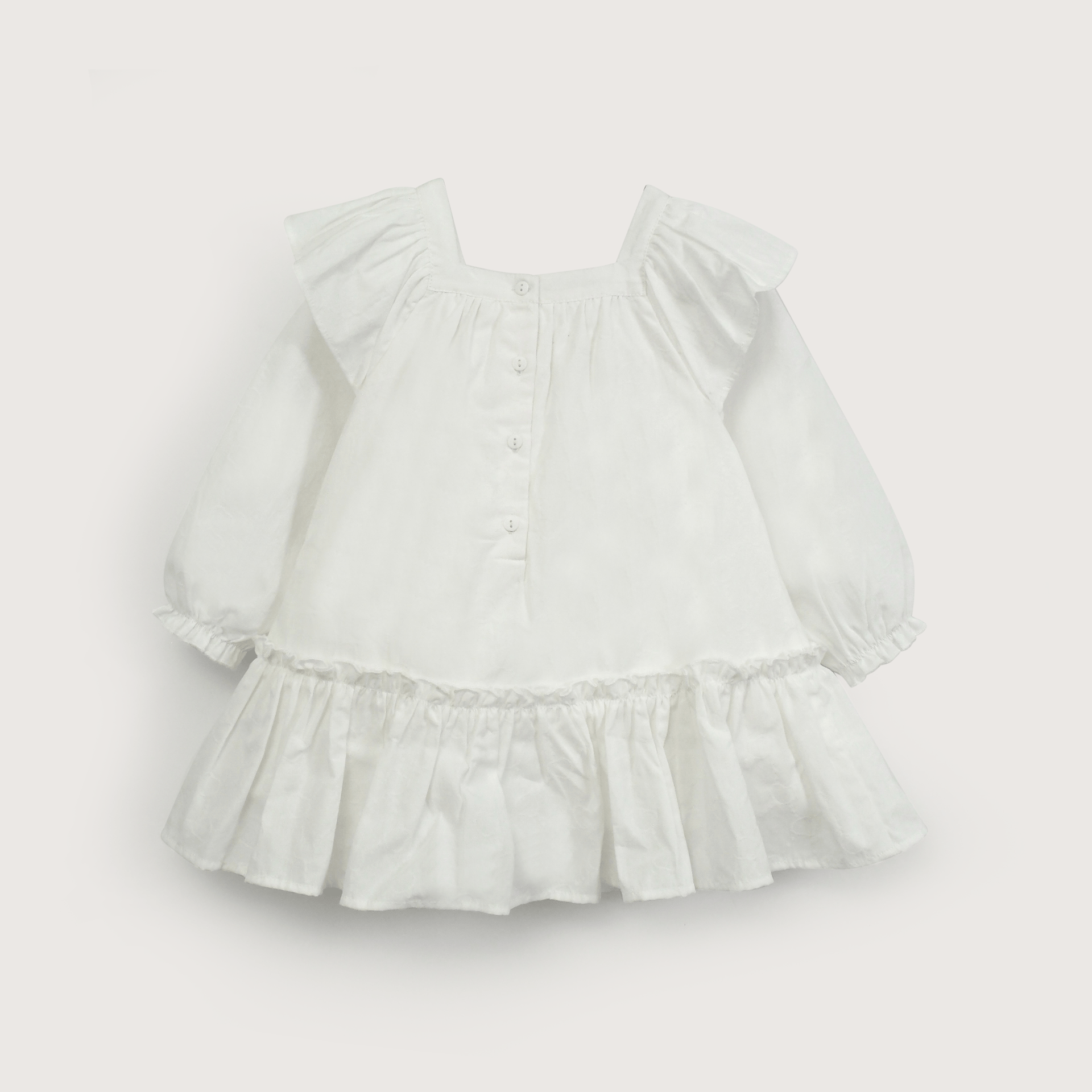 Vestido blanco manga larga de niña-2