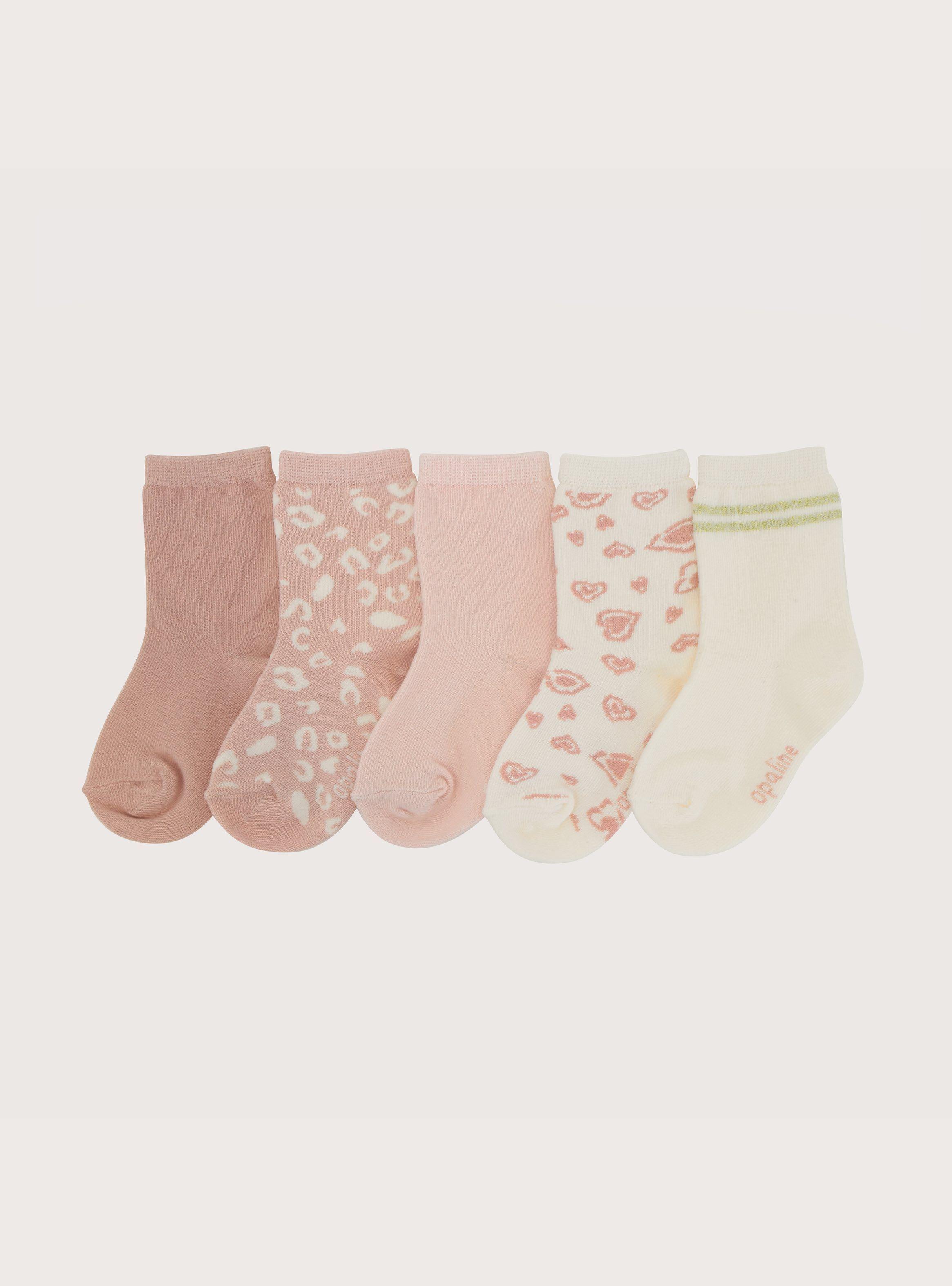 Pack 5 Calcetin Rosado/Beige Infant Niña-0