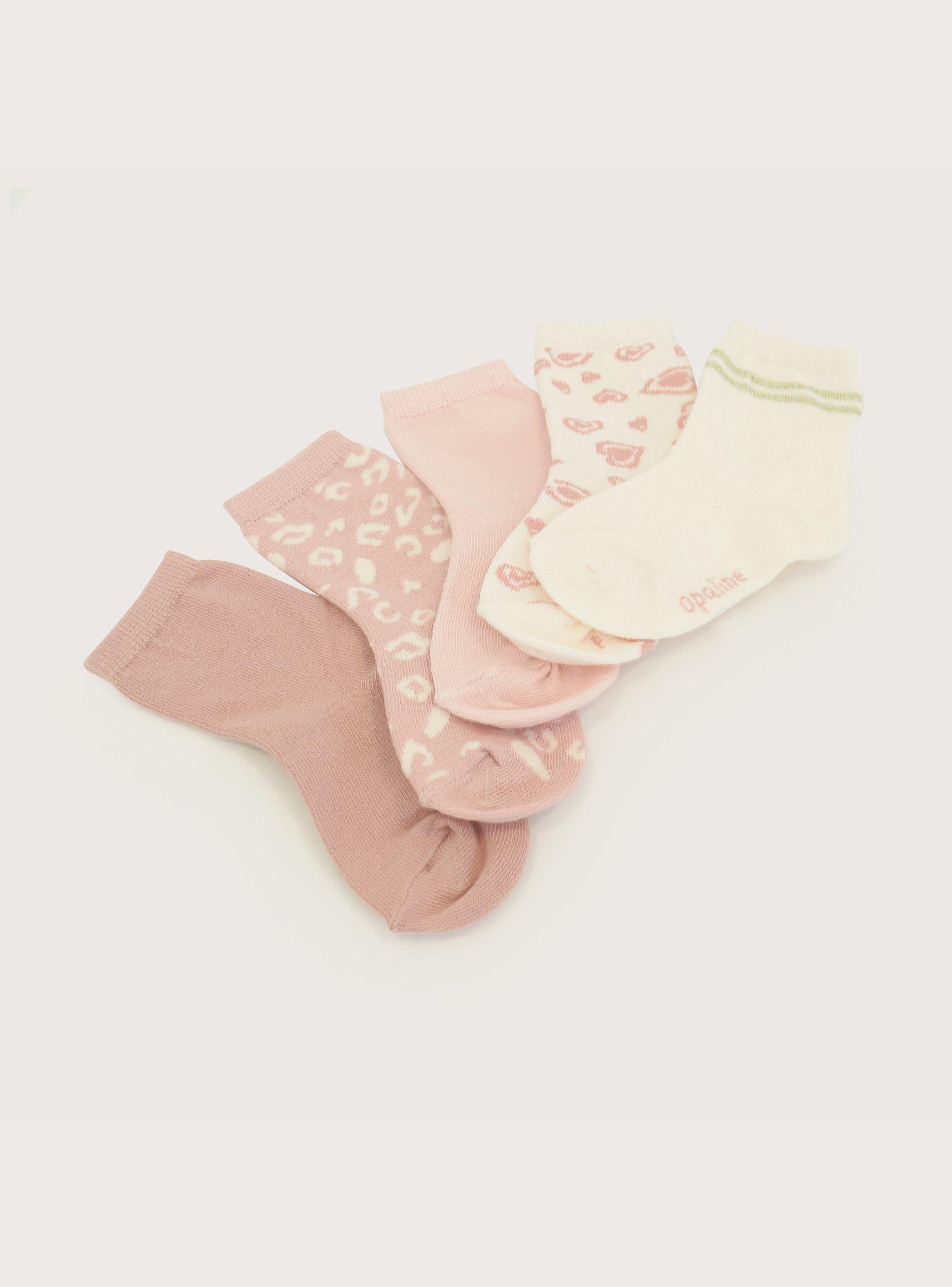 Pack 5 Calcetin Rosado/Beige Infant Niña-2
