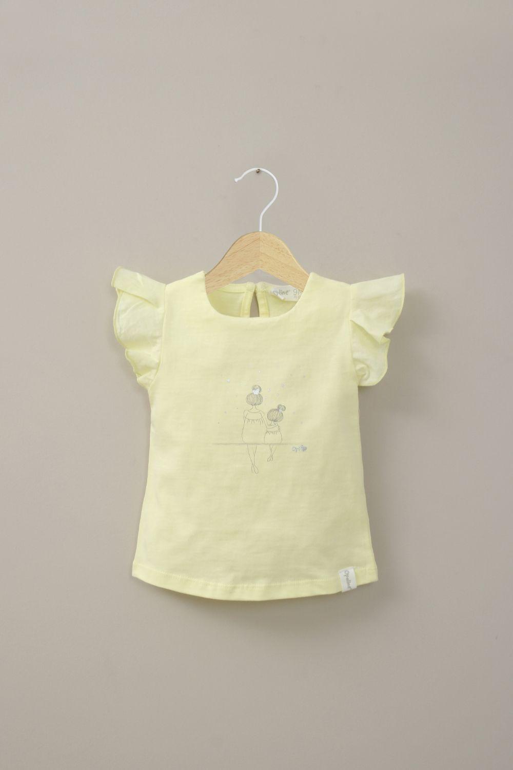 Polera vuelos amarilla de niña-0