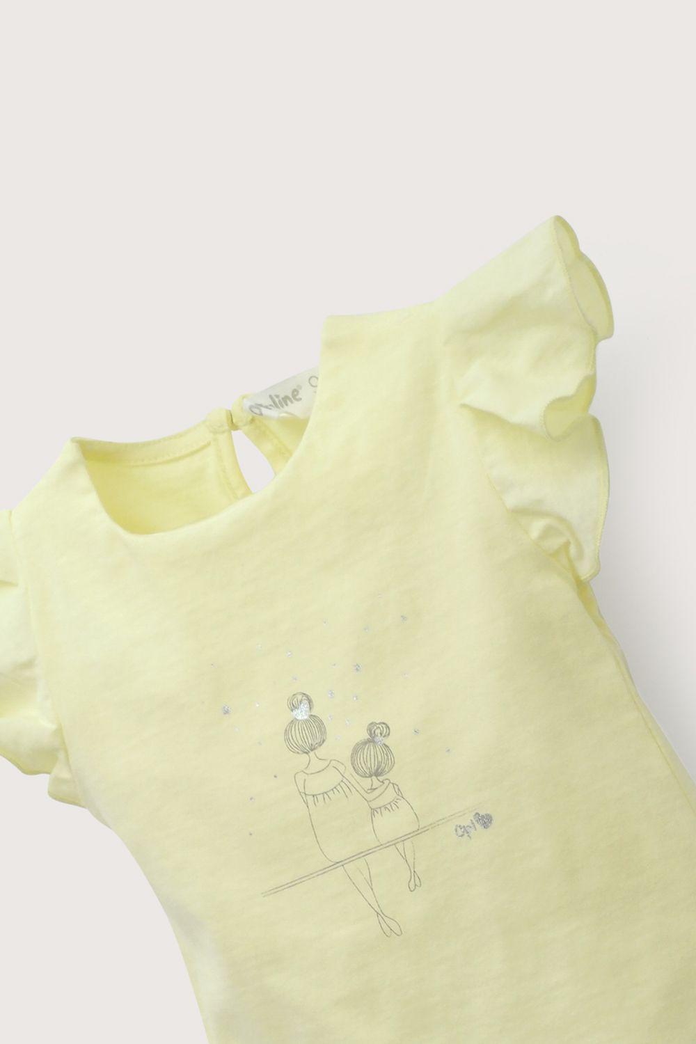 Polera vuelos amarilla de niña-3