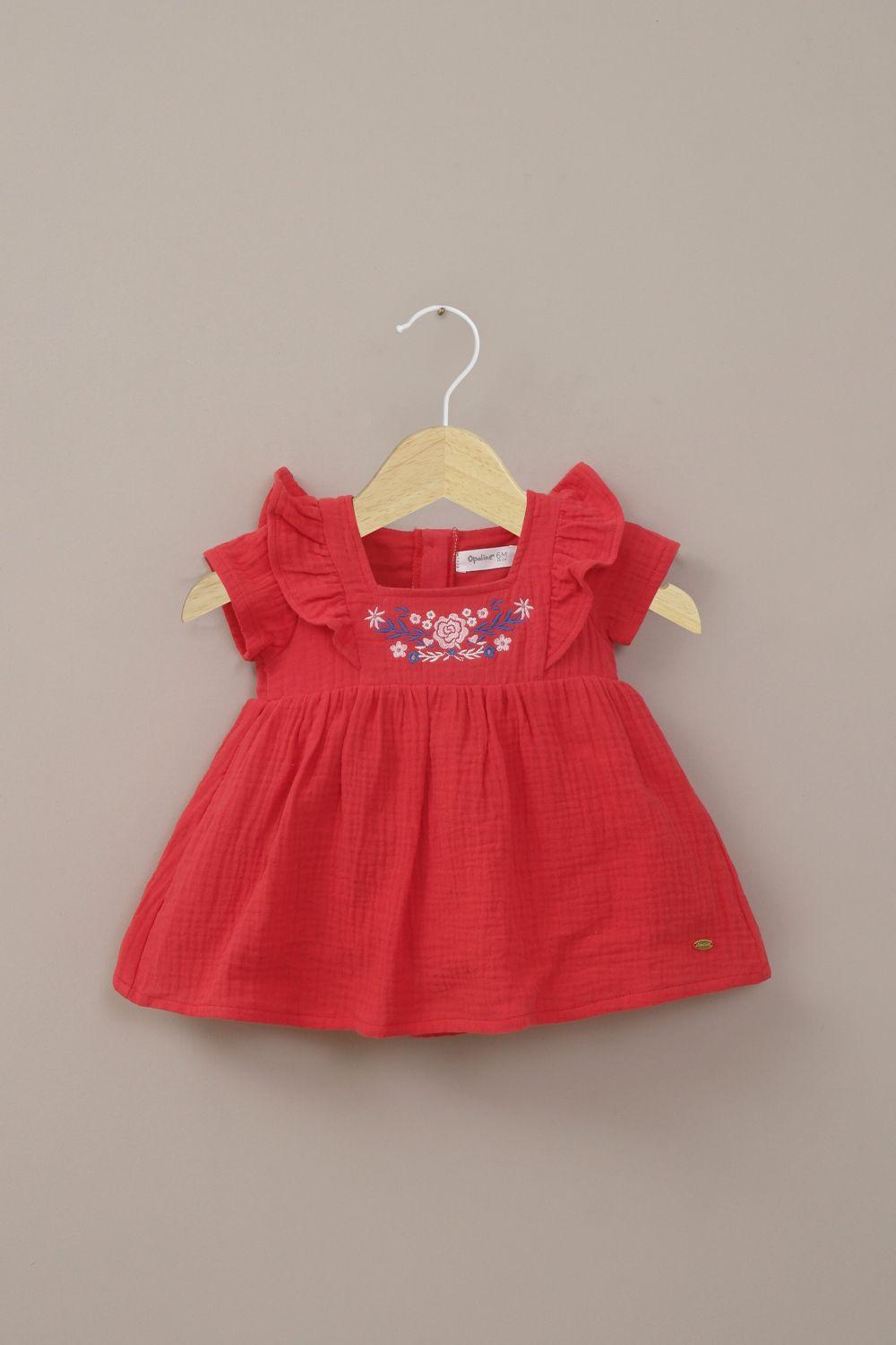 Vestido rojo de niña-0