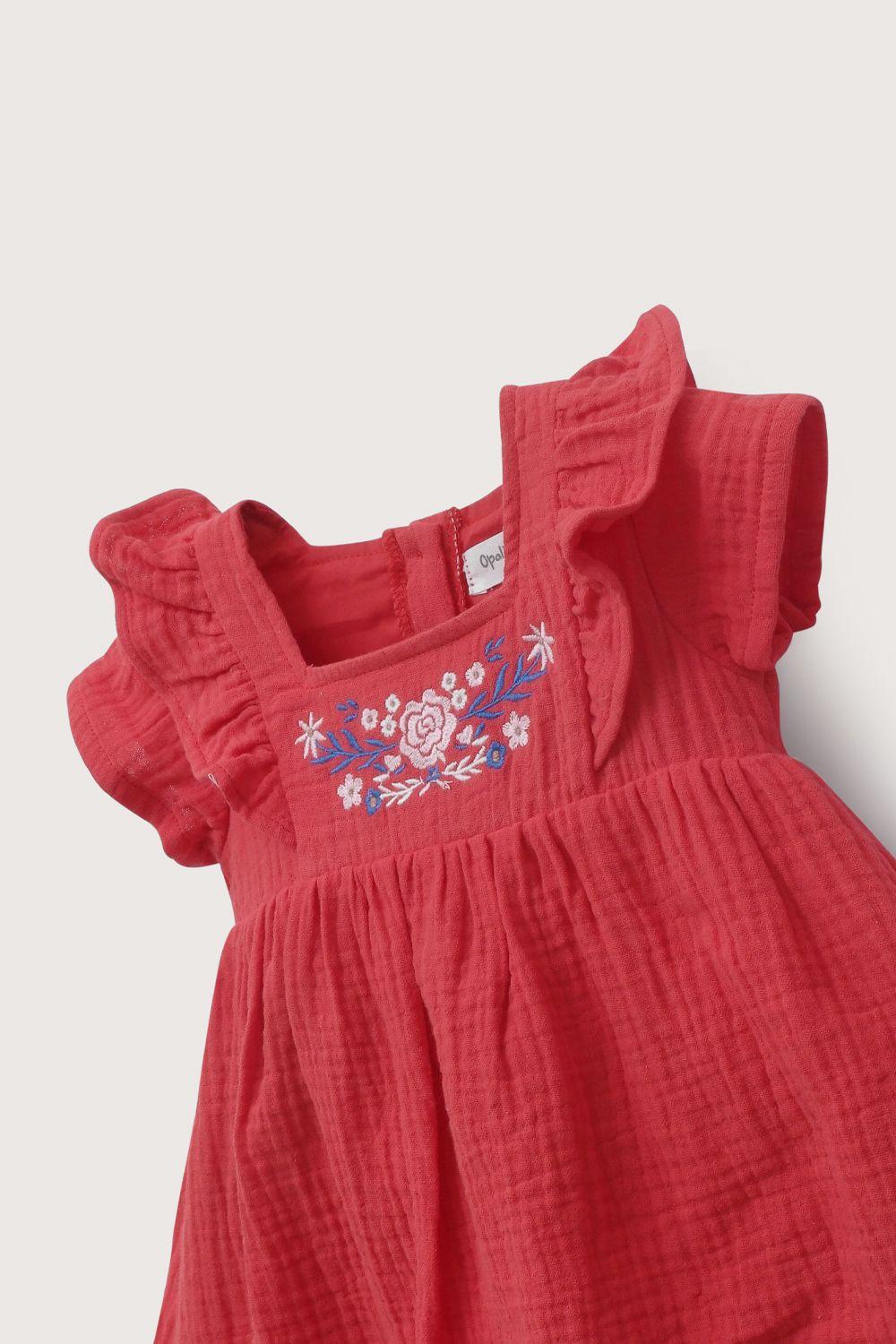 Vestido rojo de niña-3