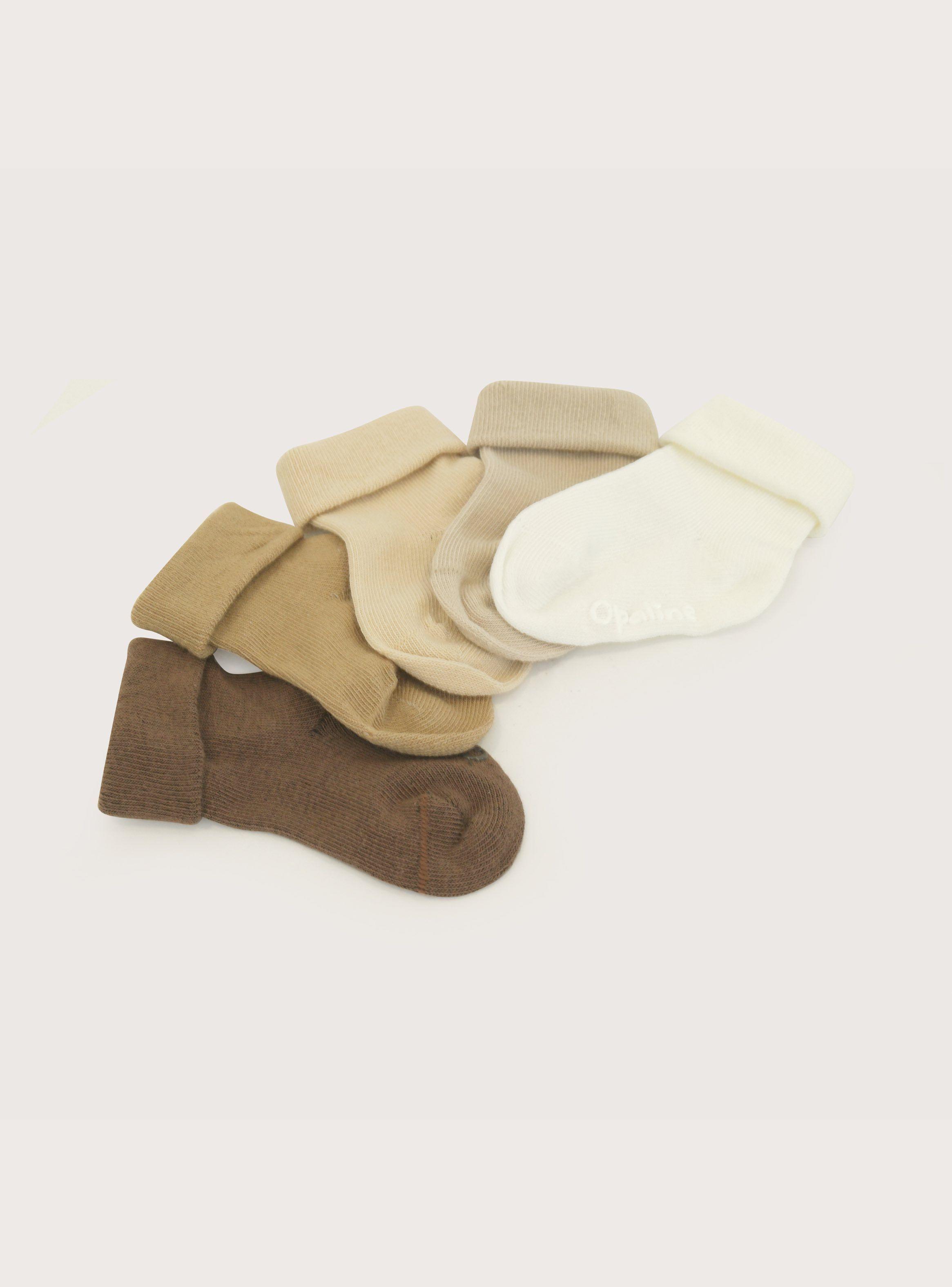 Set De Regalo Pack 5 De Calcetines Beige Bebé Unisex-3