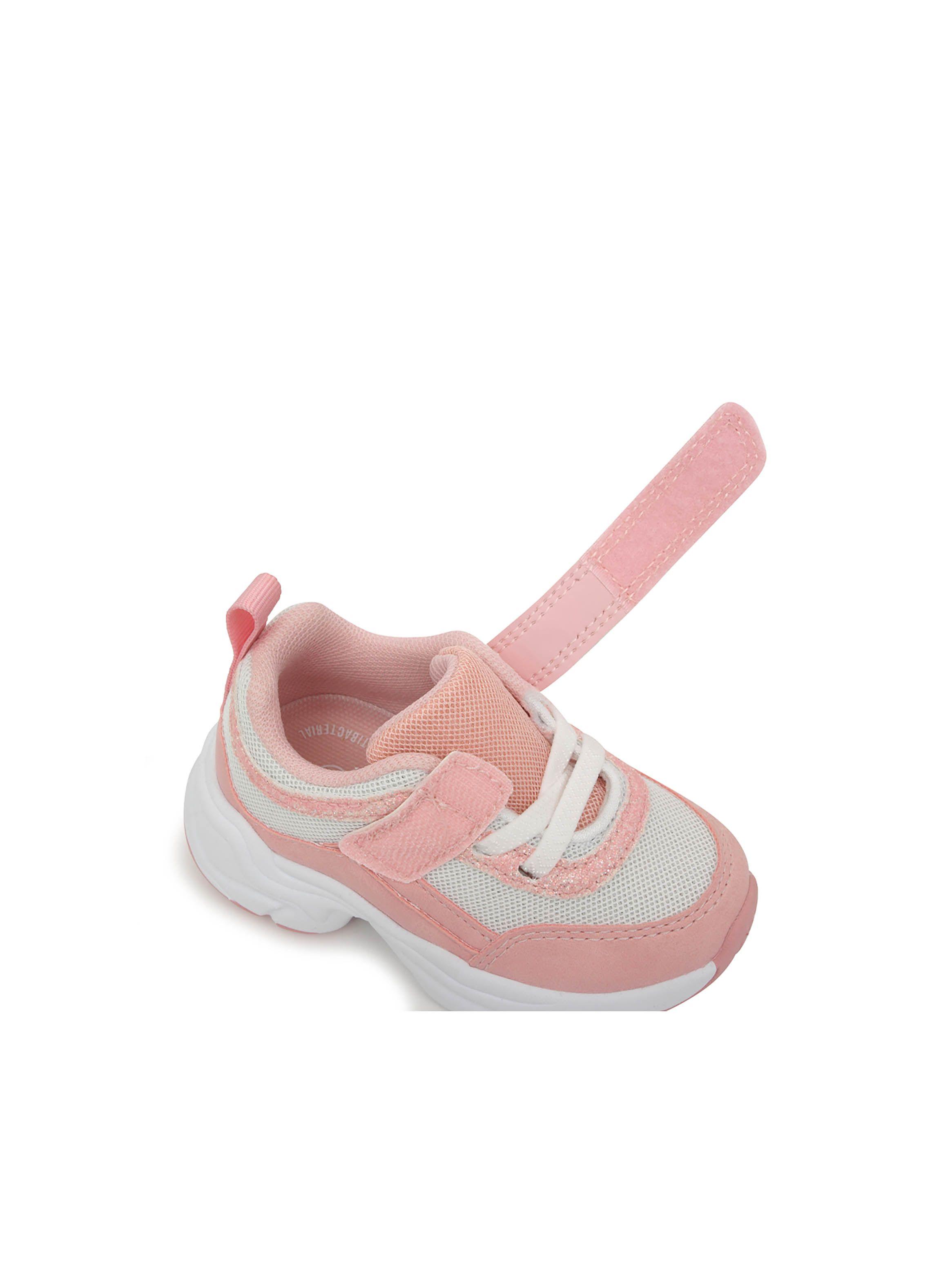 Zapatilla de niña chunky colores velcro elástico Rosado (20-29)-4