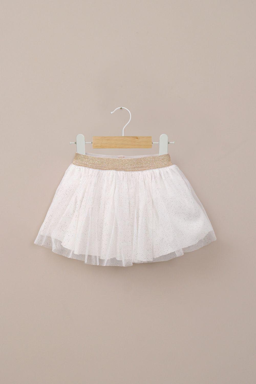 Falda de tull blanca de niña-0