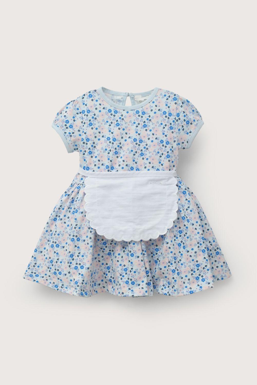 Vestido fiestas patrias celeste de niña-1