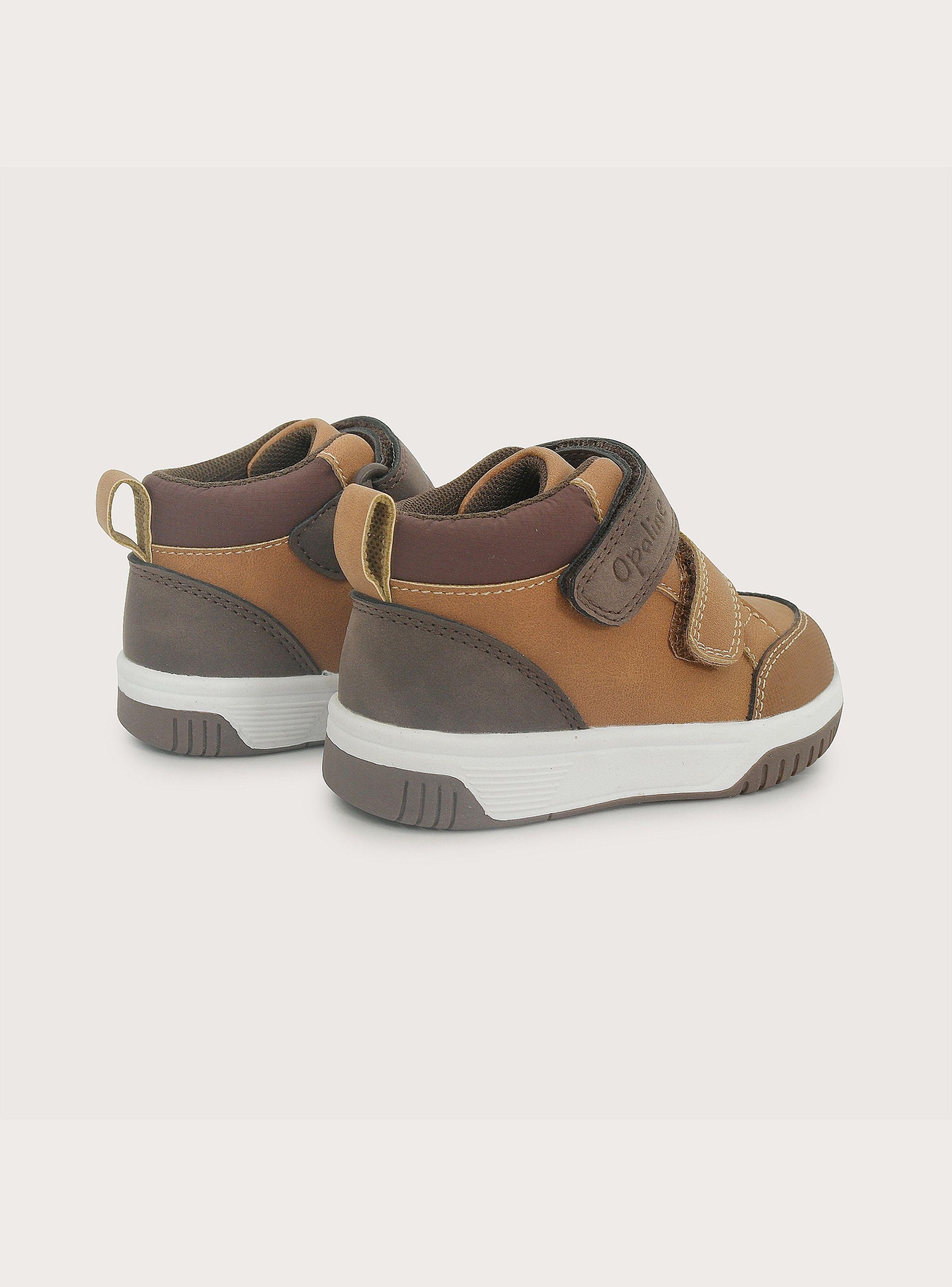 Zapatilla Alta Doble Velcro Camel Niño-4